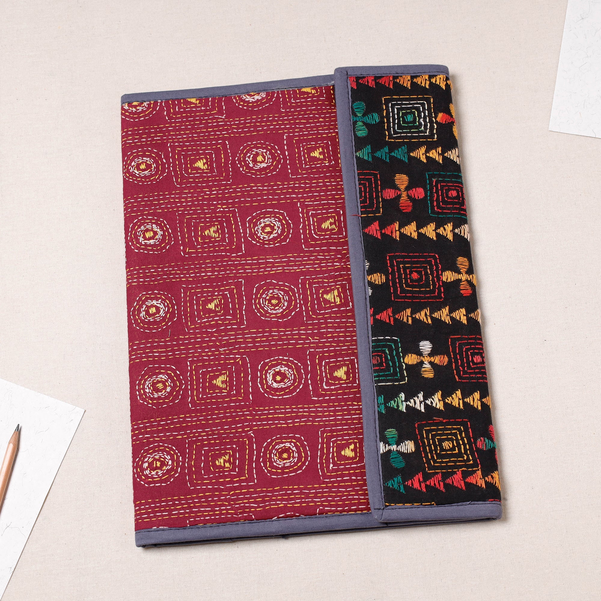 ASALKAAR Bengal Kantha Work Handcrafted File Folder