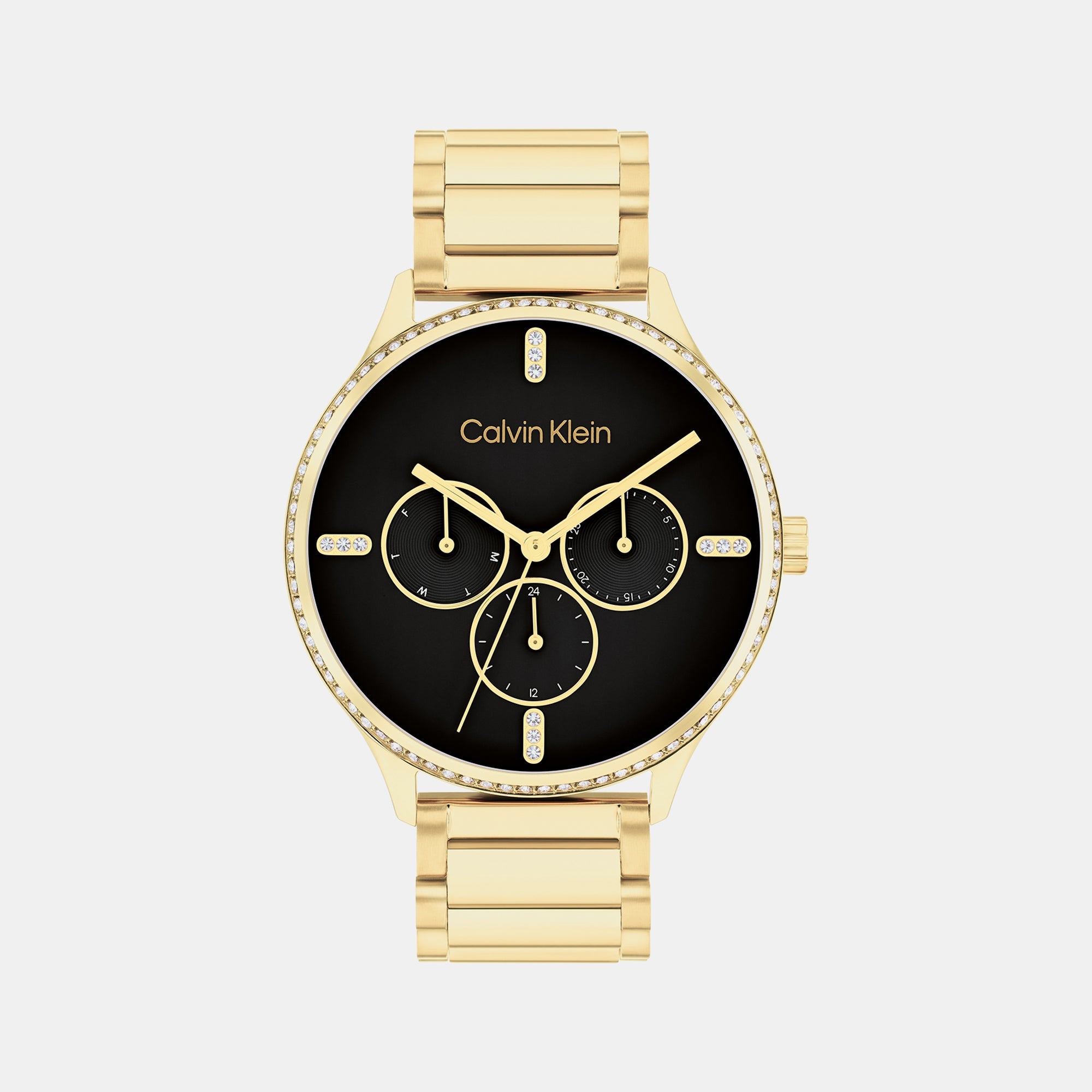 Calvin Klein Ck Dress Women Quartz Black Dial Multi-Function Stainless Steel Watch 25200371