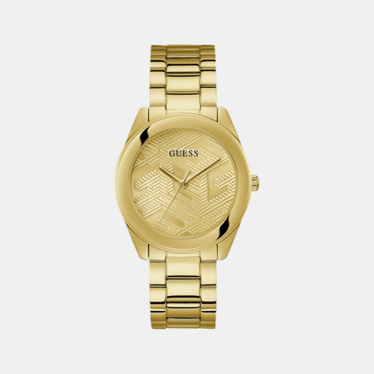 Guess Cubed Women Quartz Champagne Dial Analog Stainless Steel Watch GW0606L2