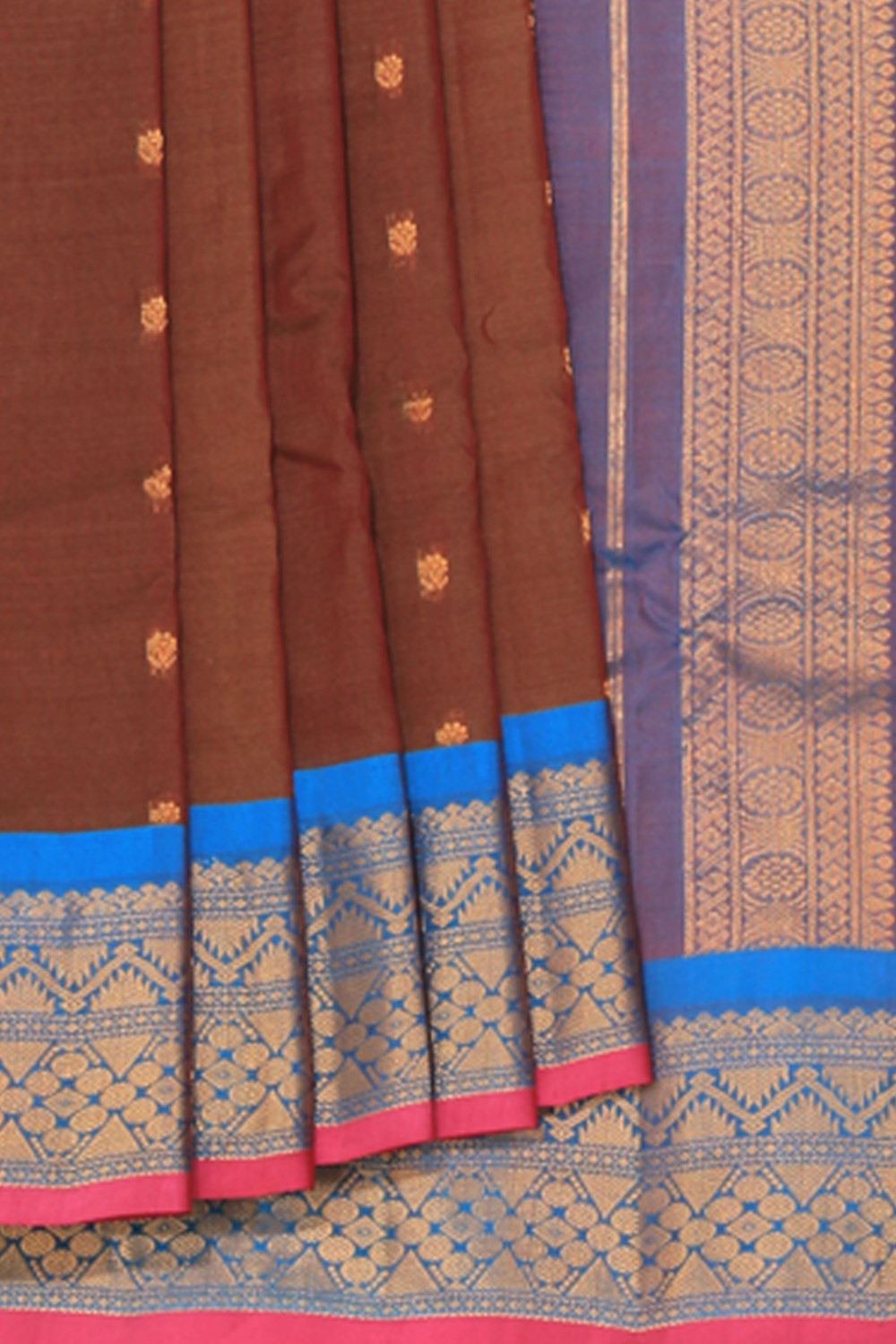Kalanjali Gadwal Cotton Silk Leaf Green Saree