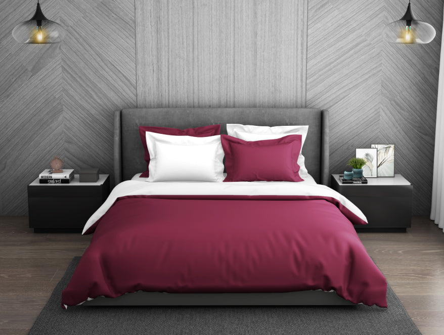 Spaces India Solid Sangaria - Dark Violet 100% Cotton Double Duvet Cover - Hygro By Spaces