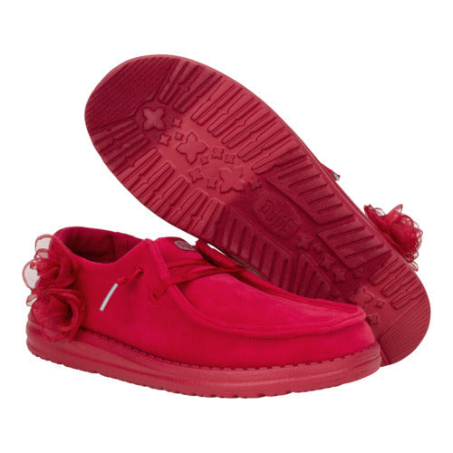 HEYDUDE shoes Wendy Velvet Rosette - Red – Women's - view 3