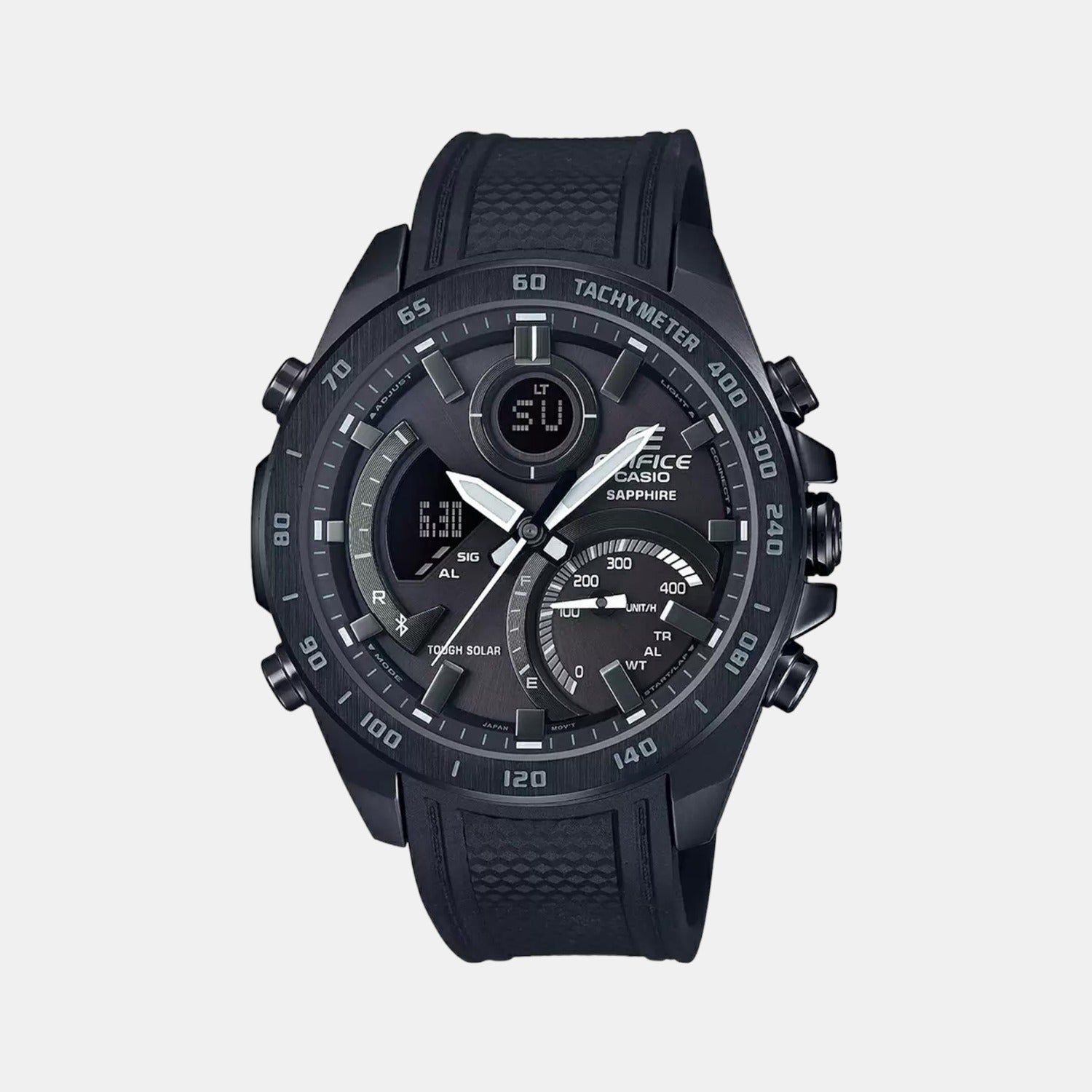 Casio Edifice Men Quartz Black Dial Chronograph Resin Watch EX515