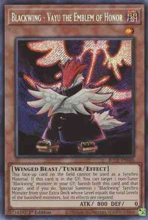 Yu-Gi-Oh! Blackwing - Vayu the Emblem of Honor - BLCR-EN060 - Secret Rare - 1st Edition