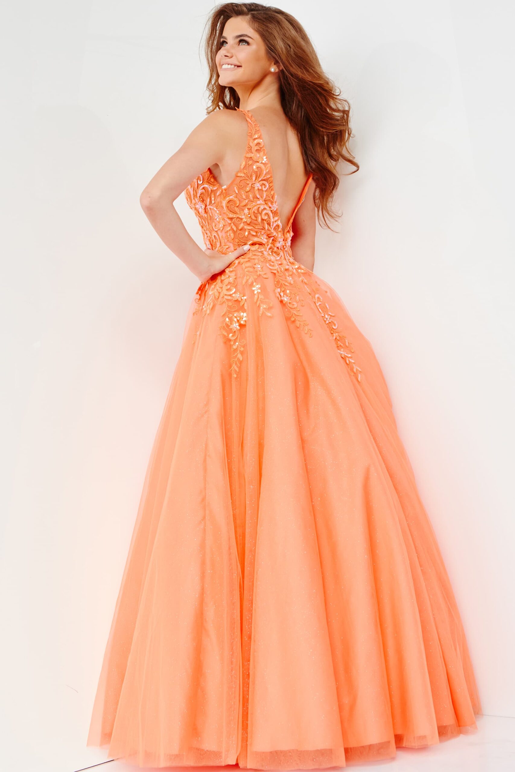 Tulle Sleeveless A-line Gown by Jovani 22831 - view 2