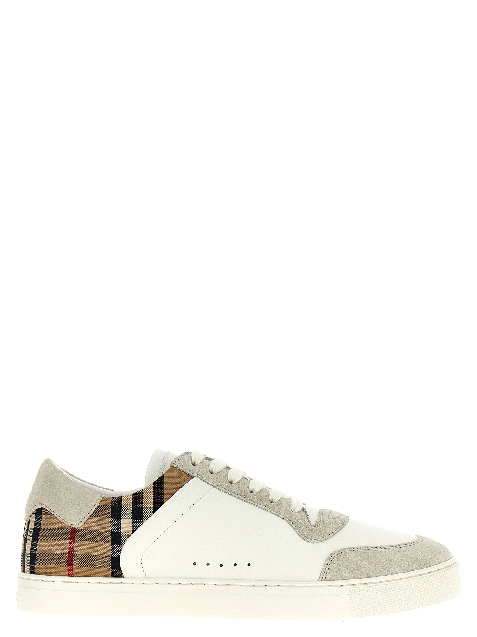 Burberry Check Sneakers – 74% leather, 26% cotton