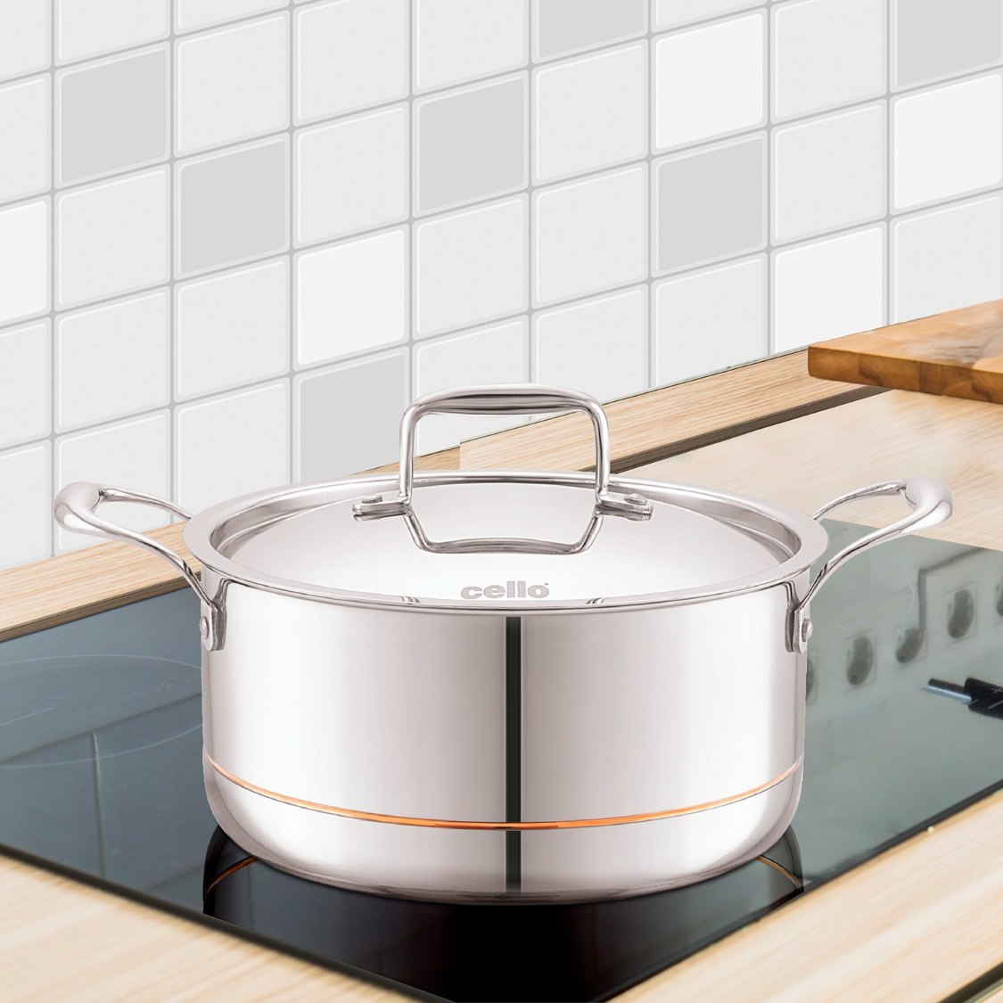 Cello 5-Ply Stainless Steel Casserole with Lid