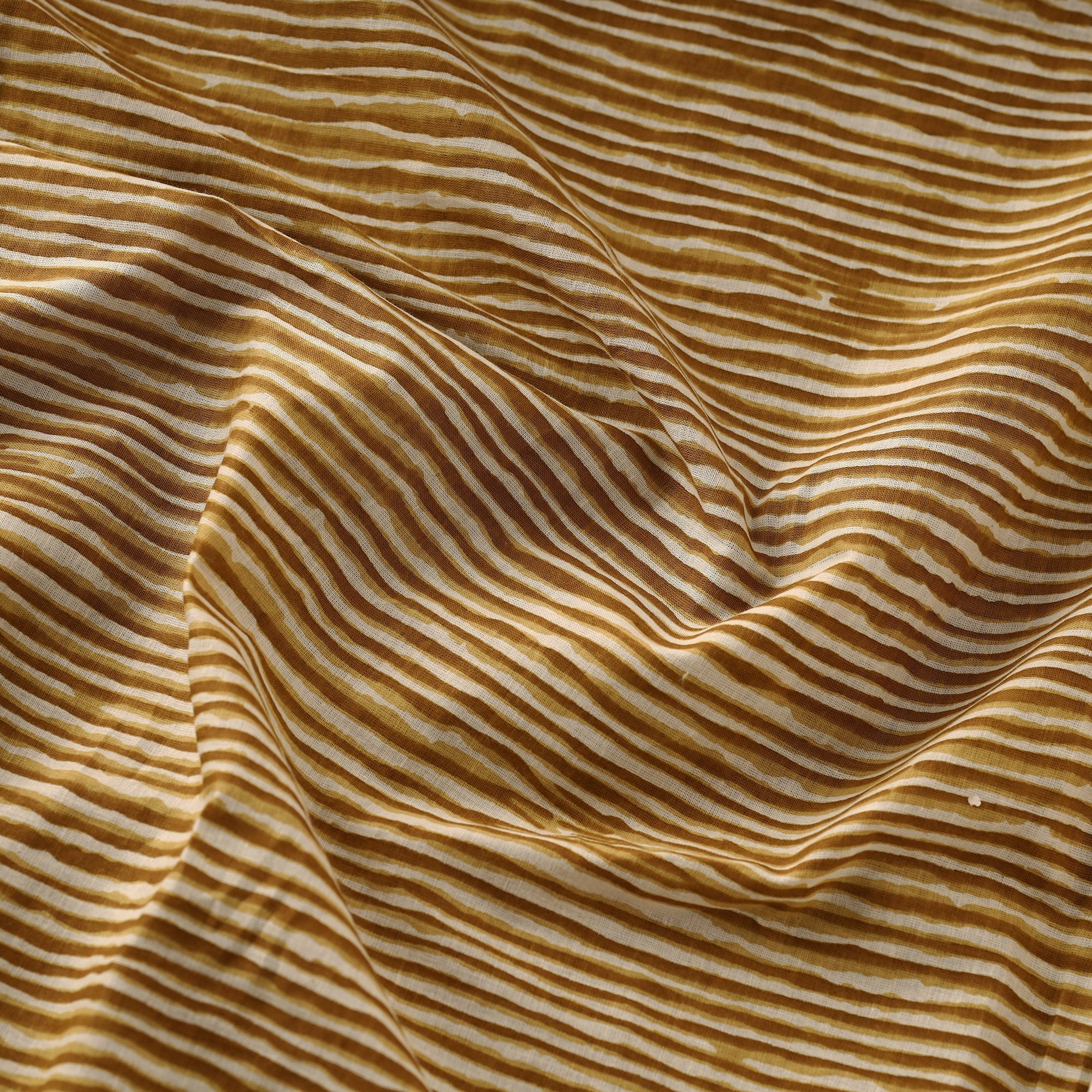 HAVELI CHRONICLES Brown - Lines Pattern Cotton Jaipur Print Fabric - view 2