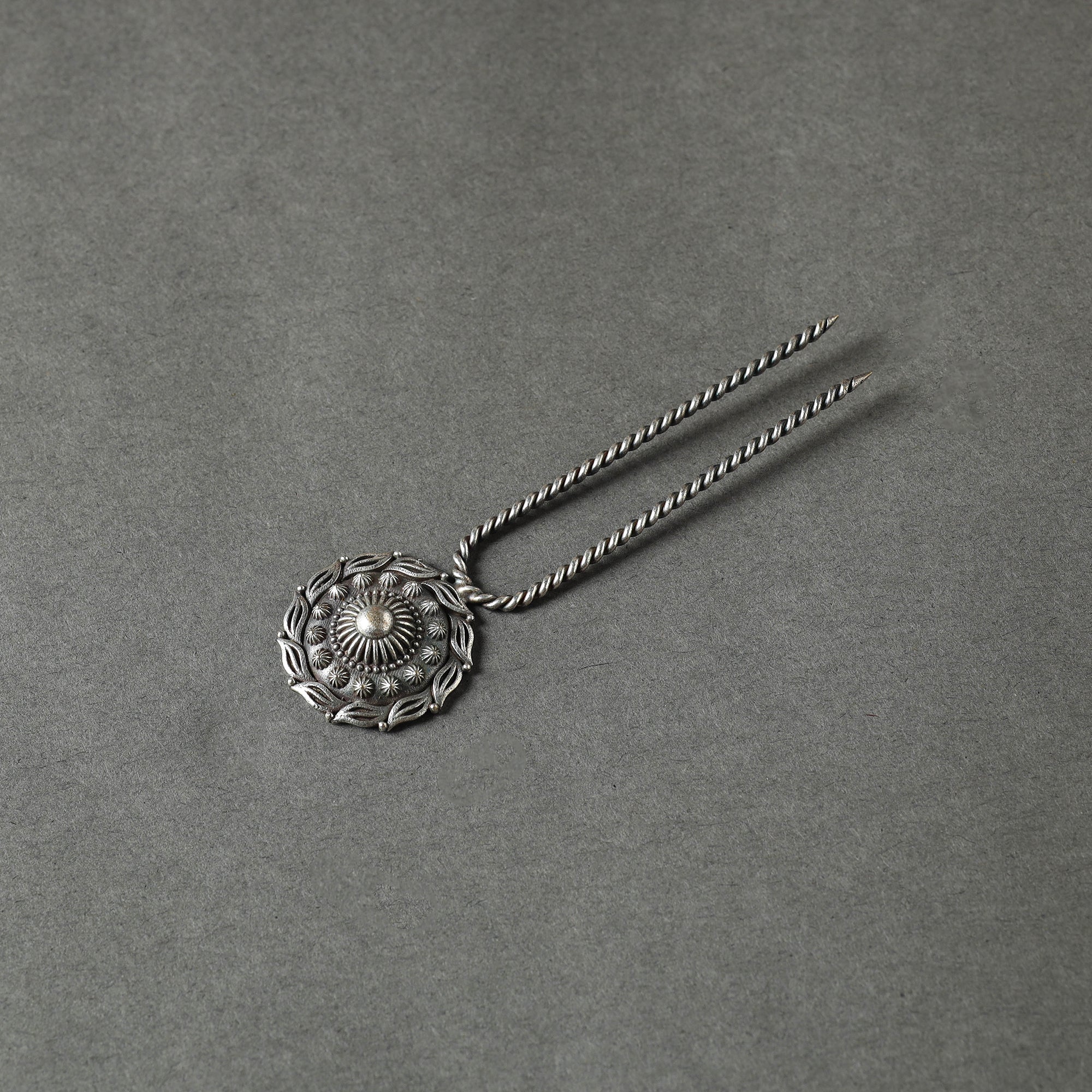 WHITE RIVER STORIES Antique Silver Finish Oxidised Brass Base Juda Pin
