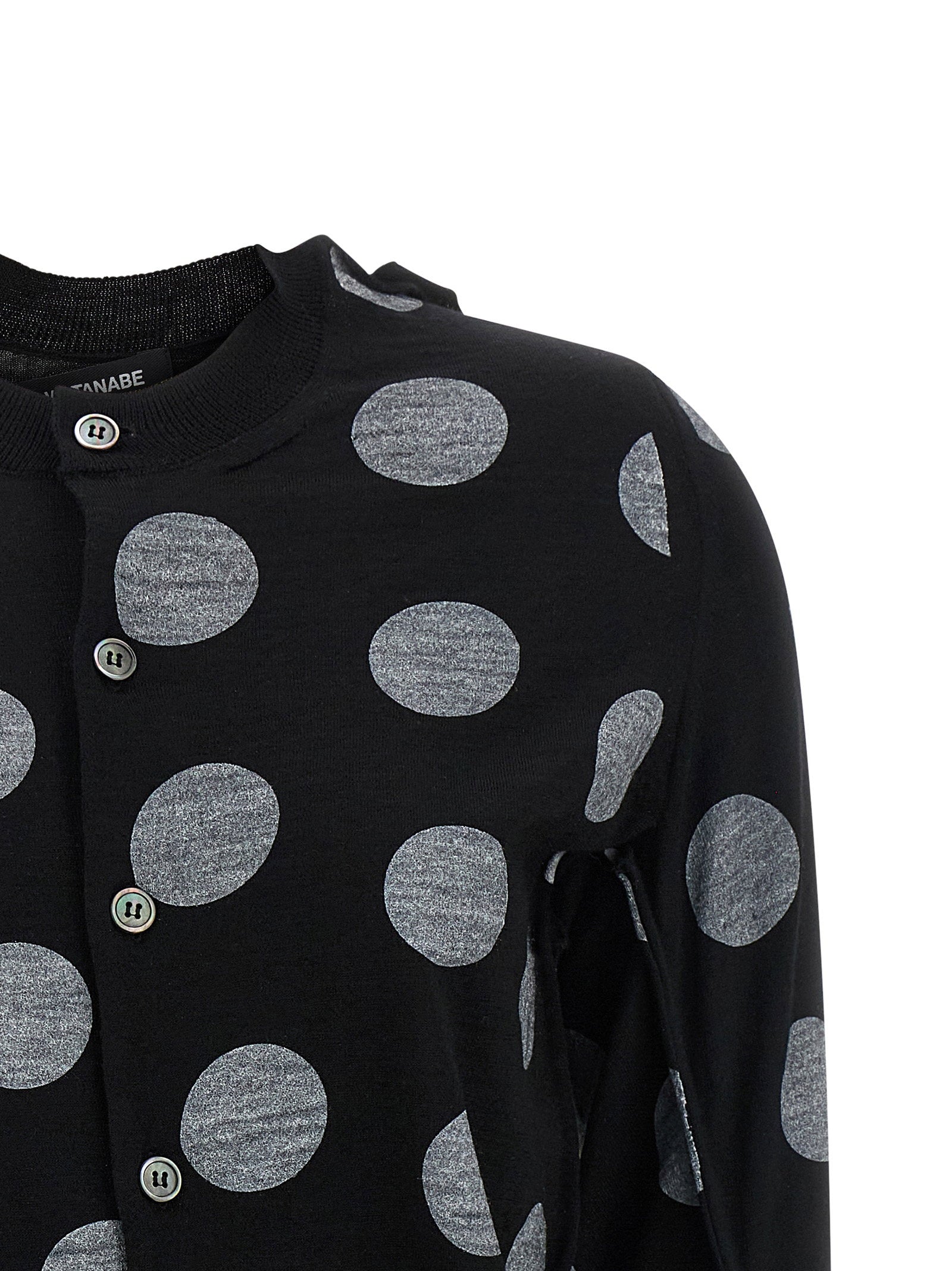 Junya Watanabe Polka Dot Maxi Cardigan – 100% wool - view 3