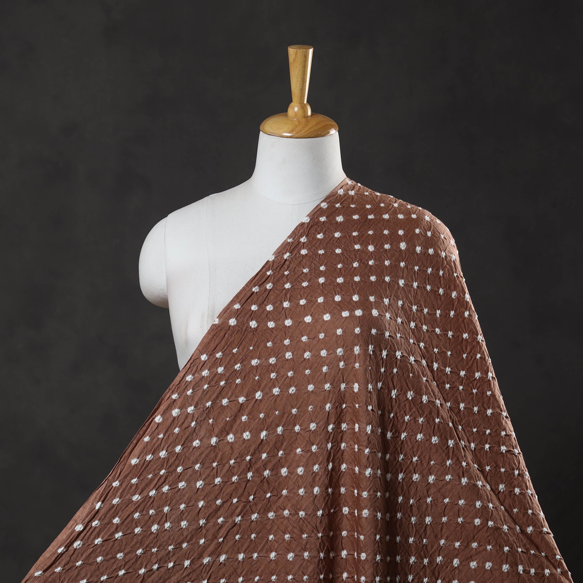 KACHCHH JI CHHAAP Brown - Kutch Tie-Dye Cotton Bandhani Fabric 22 - view 2
