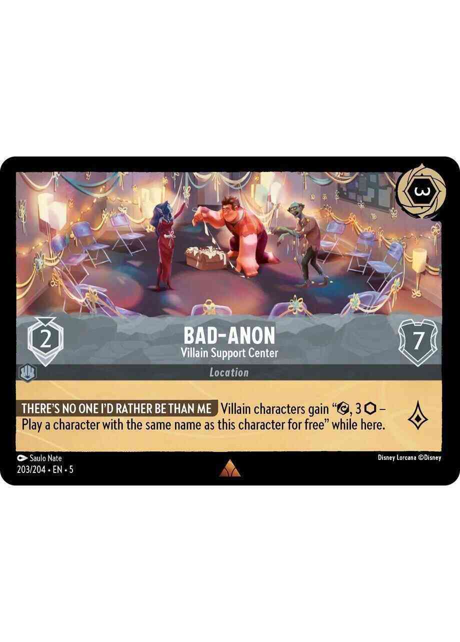 Lorcana Bad-Anon - Villain Support Center - 203/204 [Shimmering Skies] [Non-Foil]