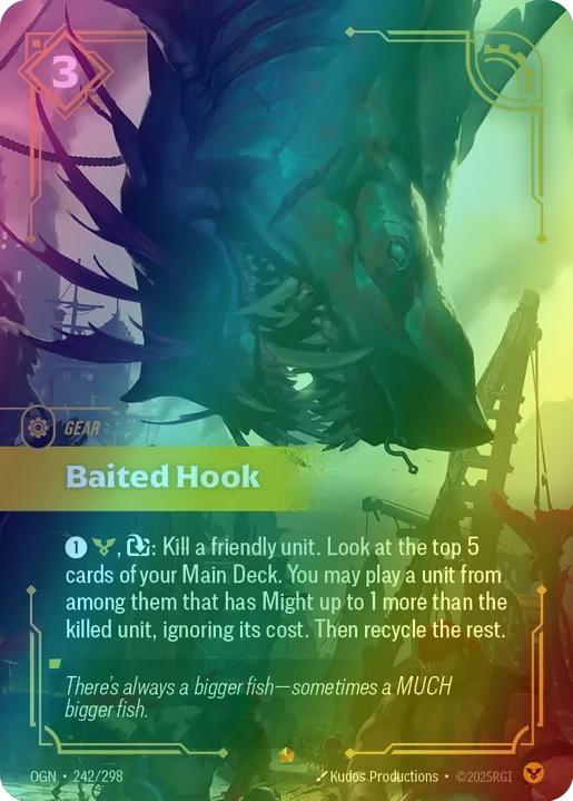 298 origins foil – Riftbound Baited Hook - 242/298 [Origins] [Foil]