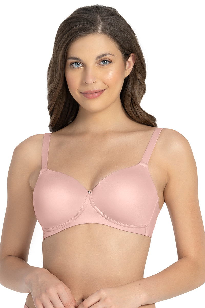 Amante Cloudsoft Padded & Non-wired Bra - Blush Pink - view 2