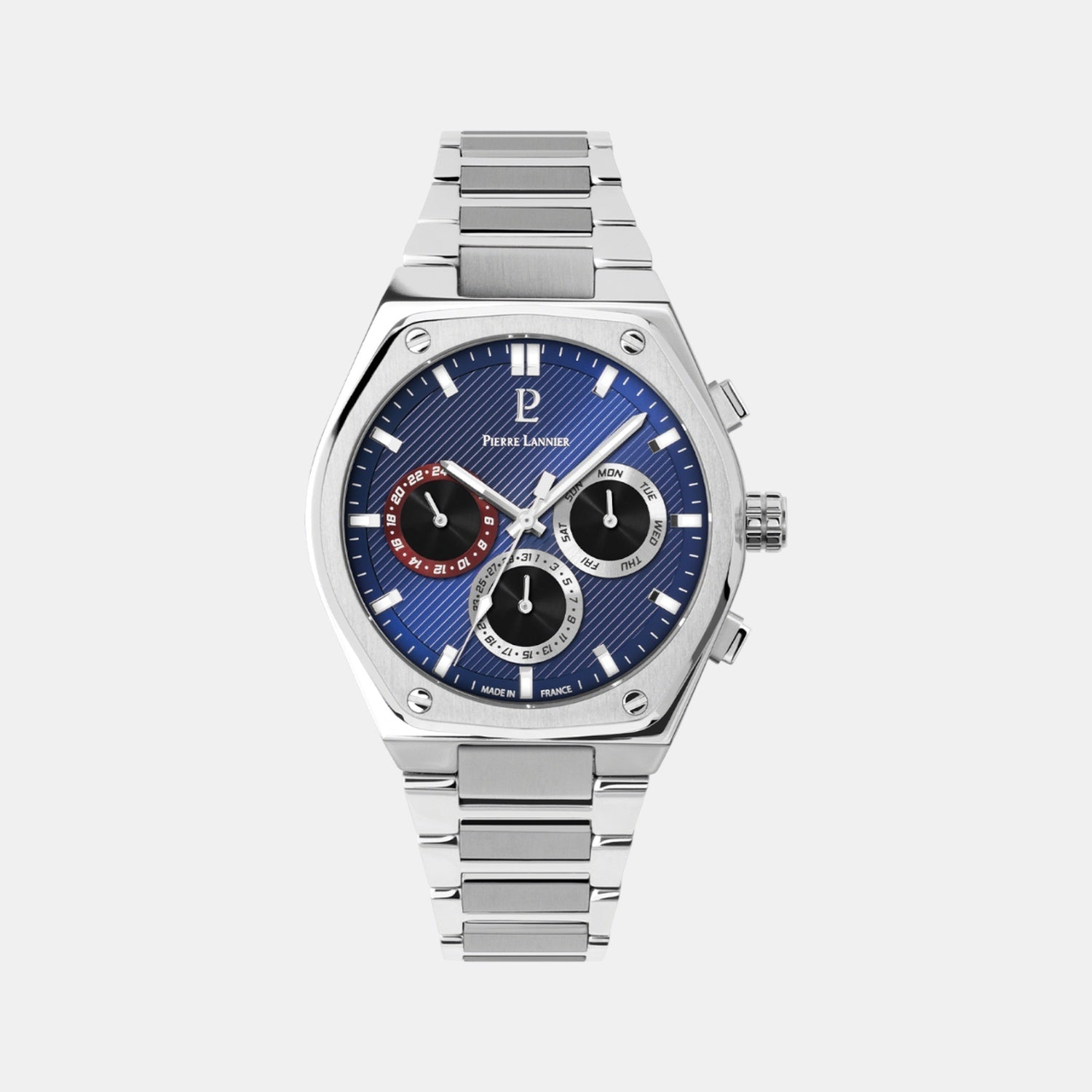 Pierre Lannier Copilote Men Quartz Blue Dial Chronograph Stainless Steel Watch 230F161
