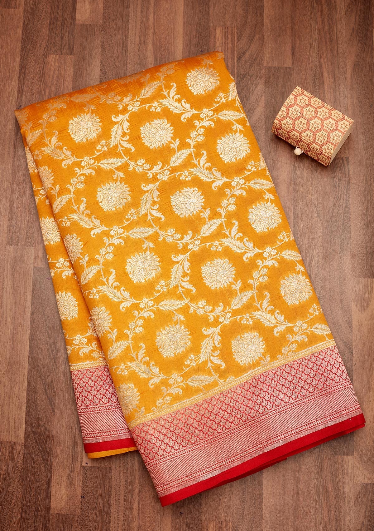 Koskii Yellow Zariwork Pure Silk Saree – Women's