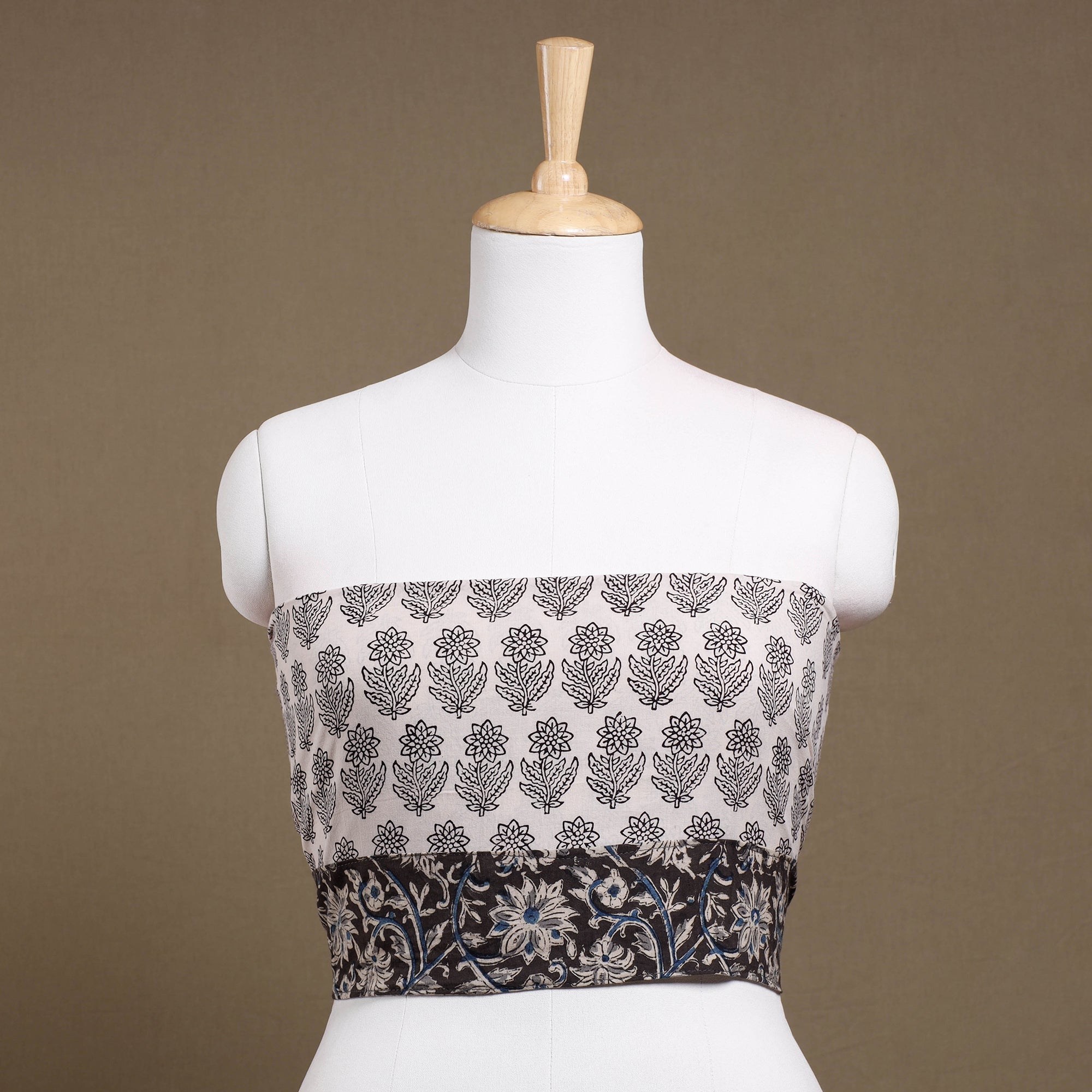 NOORI BAZAR Beige - Rangoli Bagh Block Printing Cotton Blouse Piece