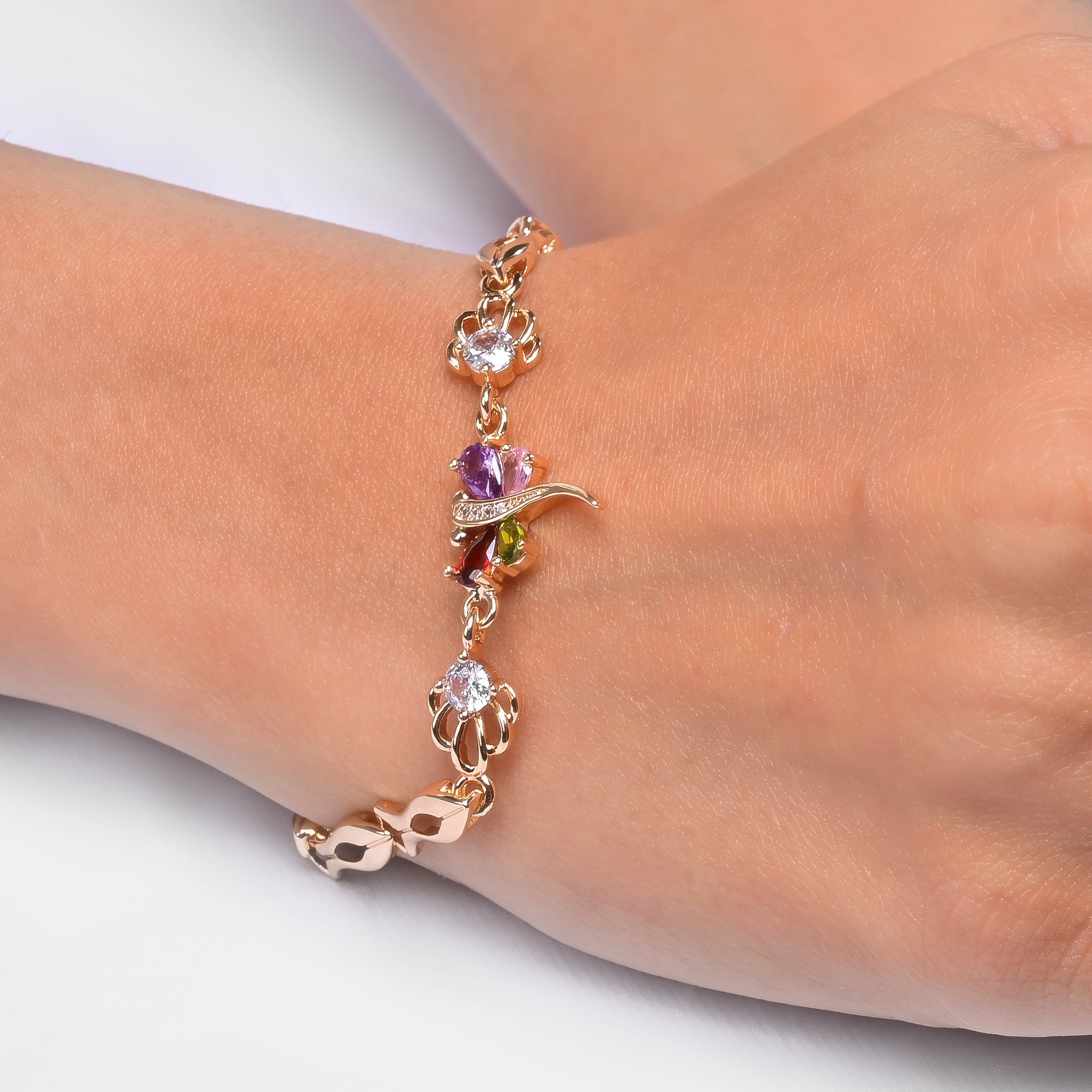 Branta Colorful Diamond Butterfly Bracelet For Women - view 3
