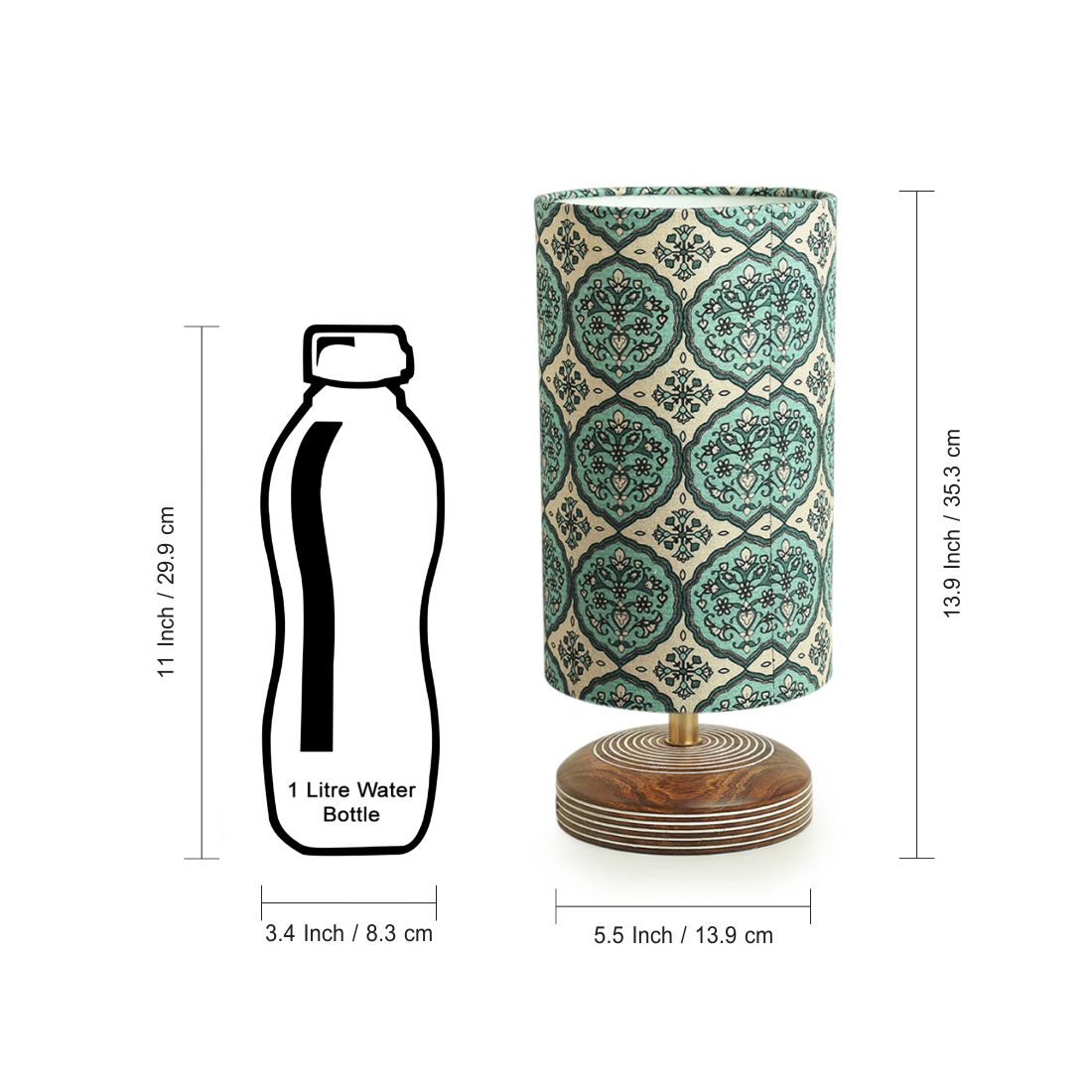EXCLUSIVELANE 'Paisley-Carved' Table Lamp In Mango Wood (14 Inch) - view 8