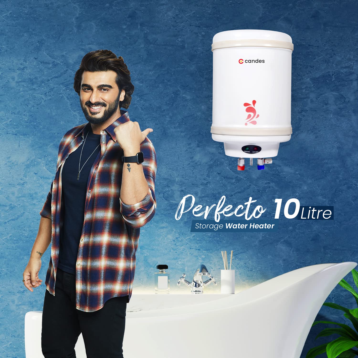 Candes Geyser 10 Litre | 1 Year Warranty | Water Heater for Home, Water Geyser, Water Heater, Electric Geyser, 5 Star Rated Automatic Instant Storage - view 2