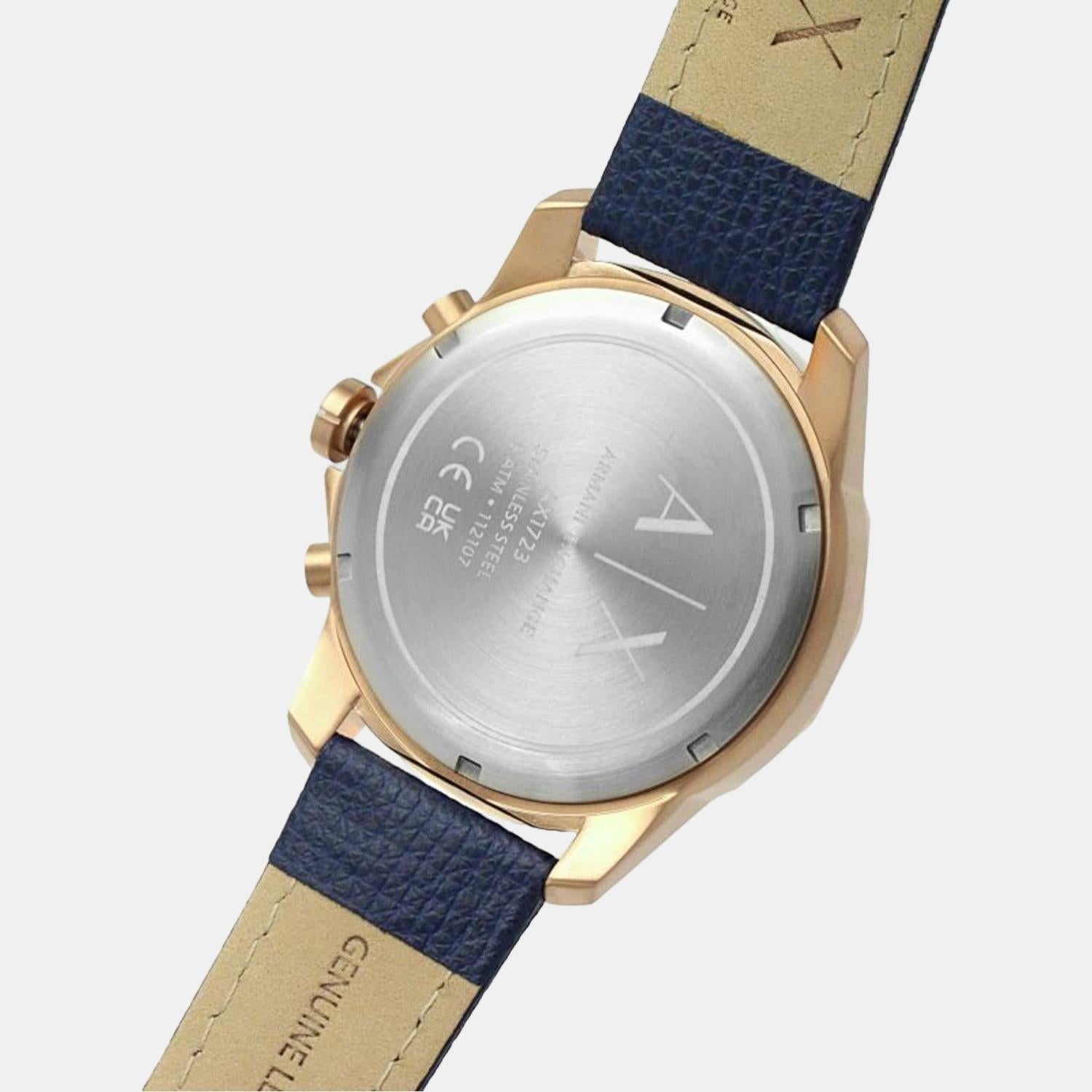 Armani Exchange Banks Men Quartz Blue Dial Chronograph Leather Watch AX1723 - view 4