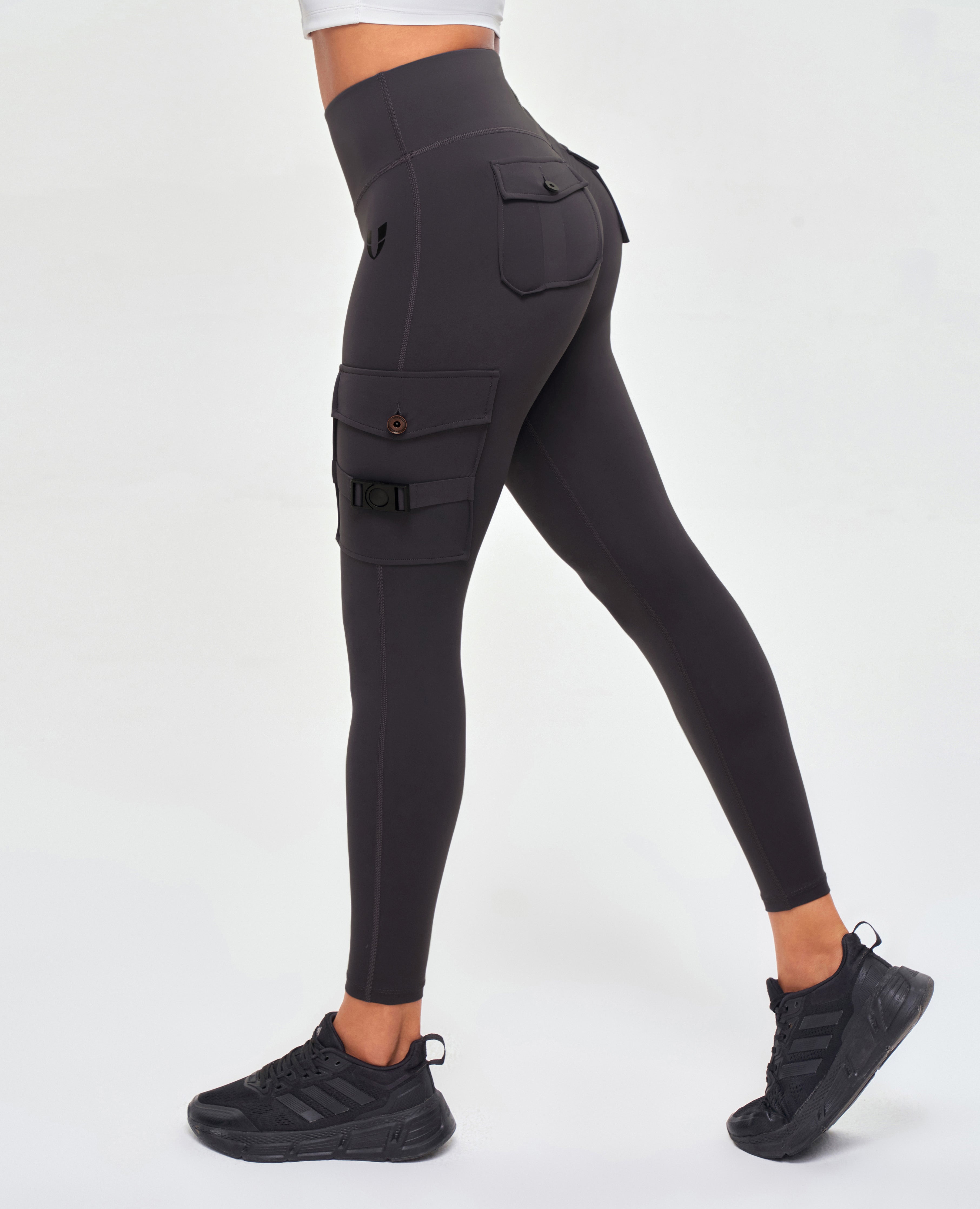 FIRM ABS Cargo Fitness Leggings - Gray - view 2