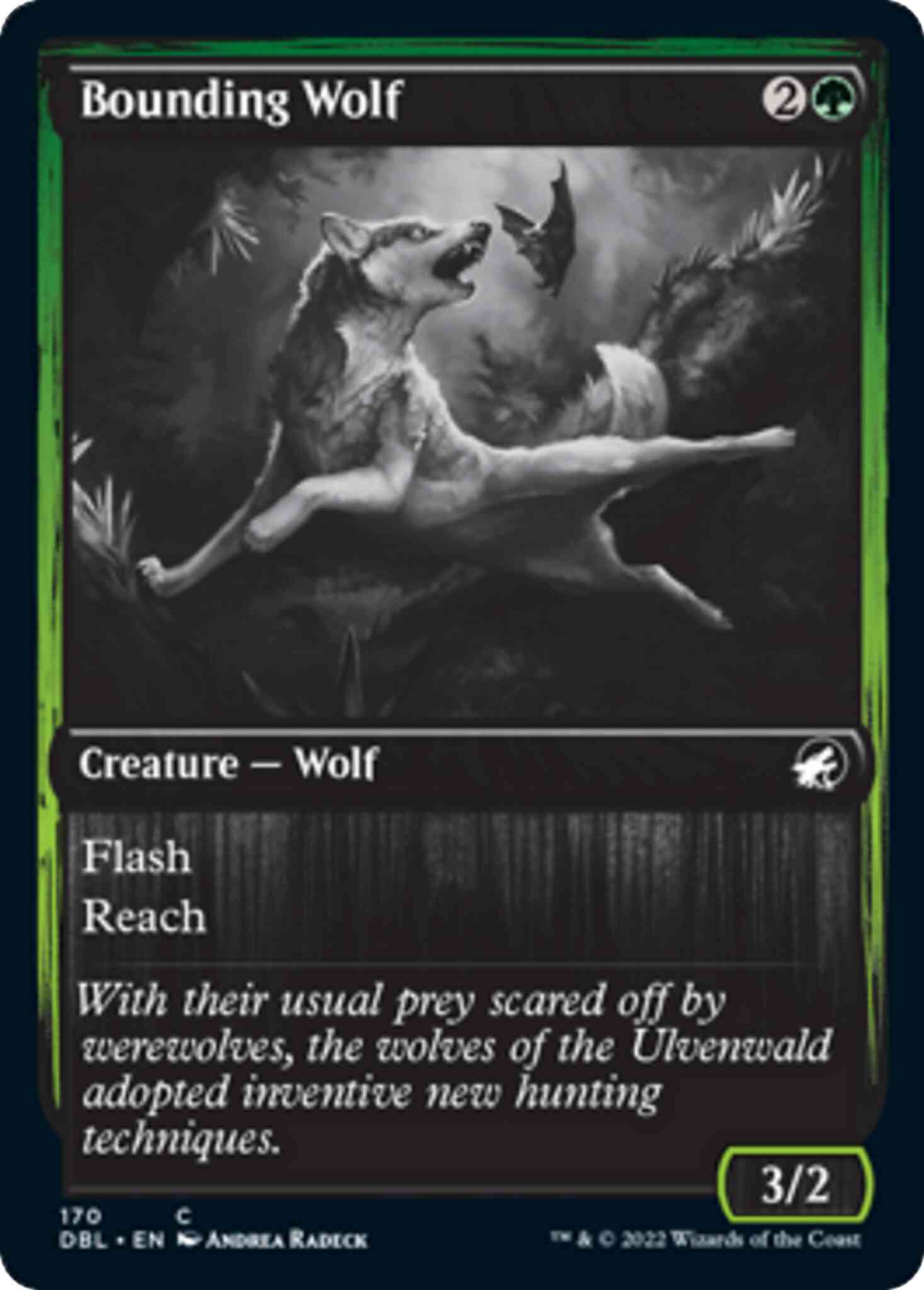 Bounding wolf 170 – Magic Bounding Wolf [170] [Innistrad: Double Feature] [Non-Foil]