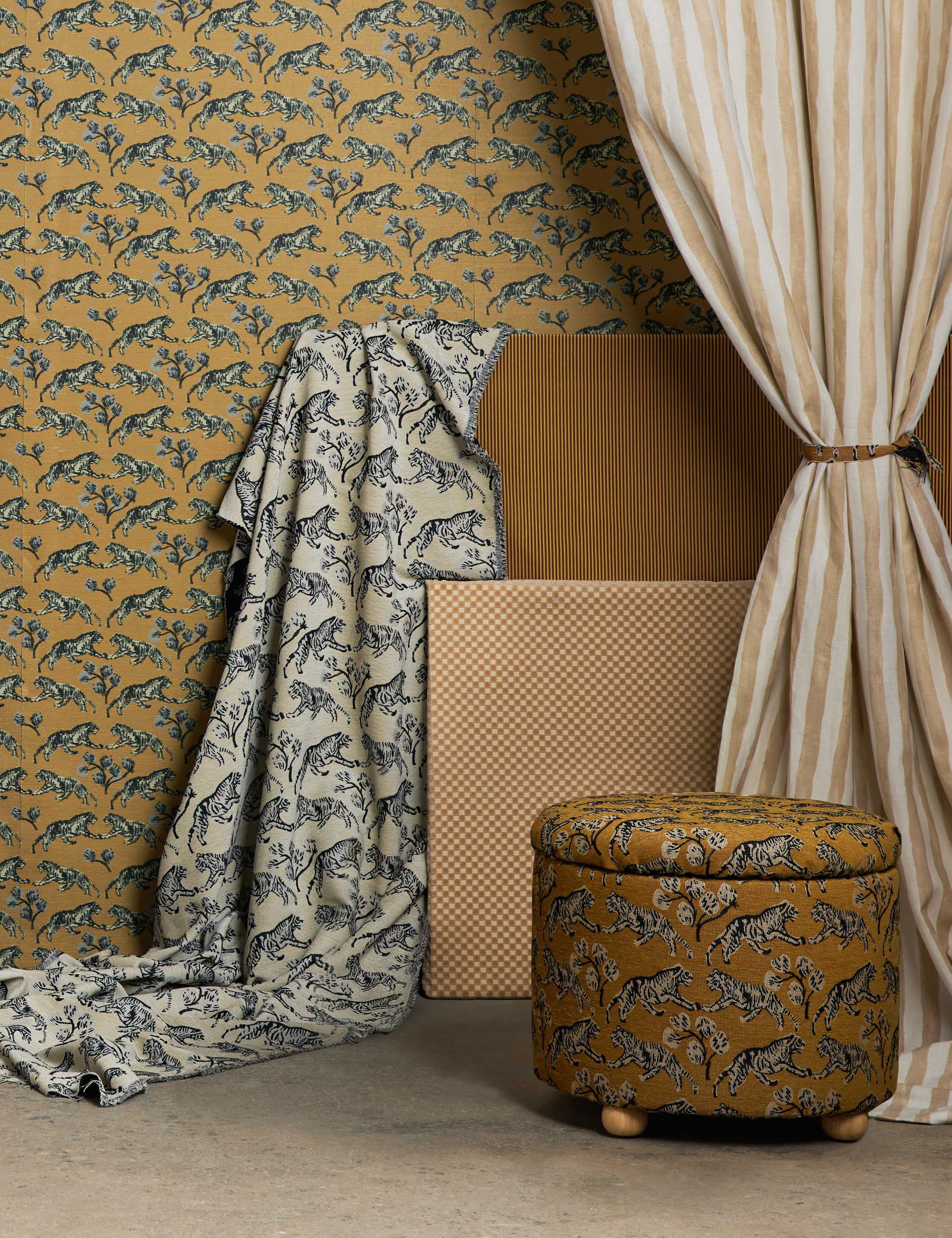 Lulu and Georgia Tiger Jacquard Fabric by Sarah Sherman Samuel - view 9