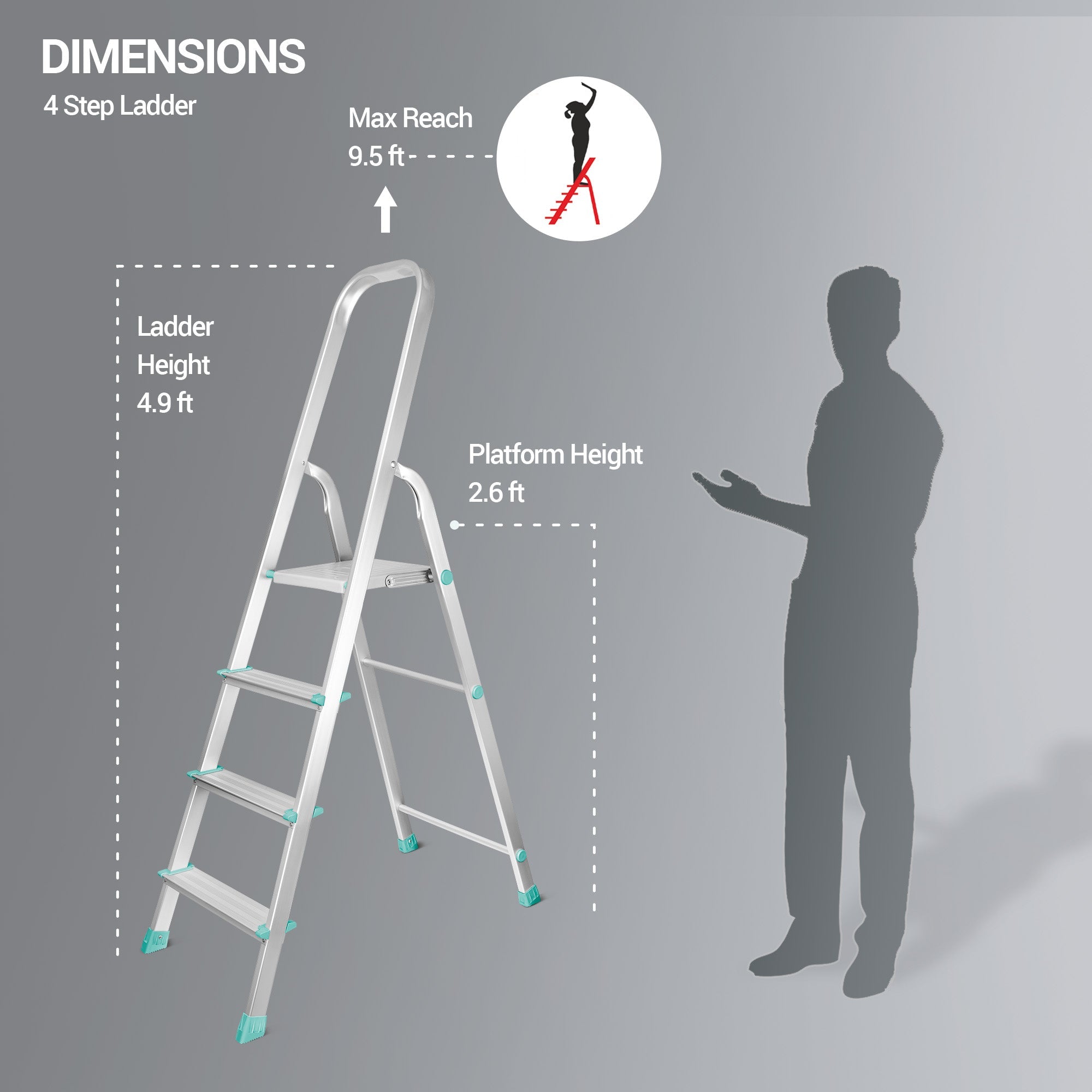 Foldable Aluminum Ladder (Milton) - view 7