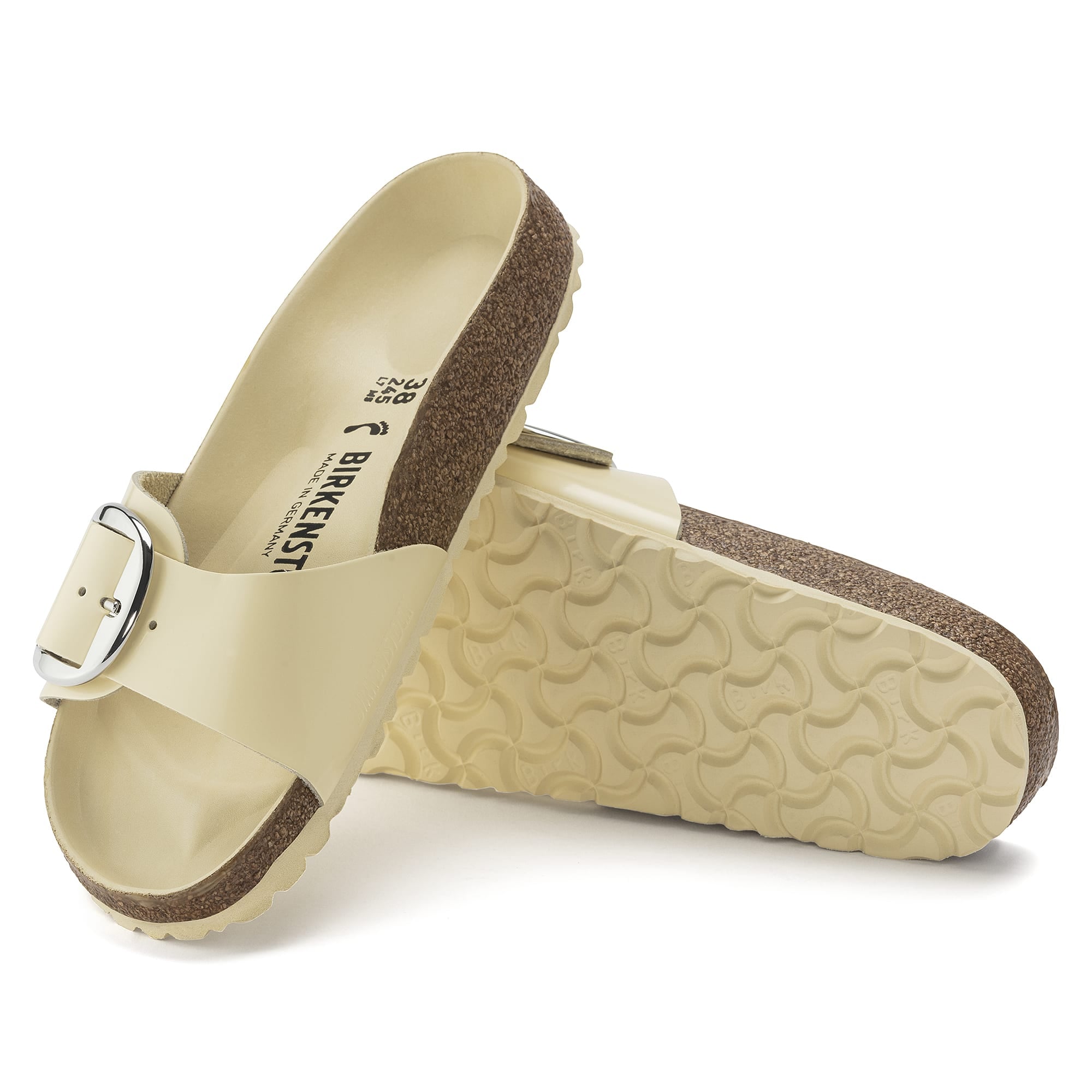 Birkenstock Madrid Big Buckle Natural Leather Patent
