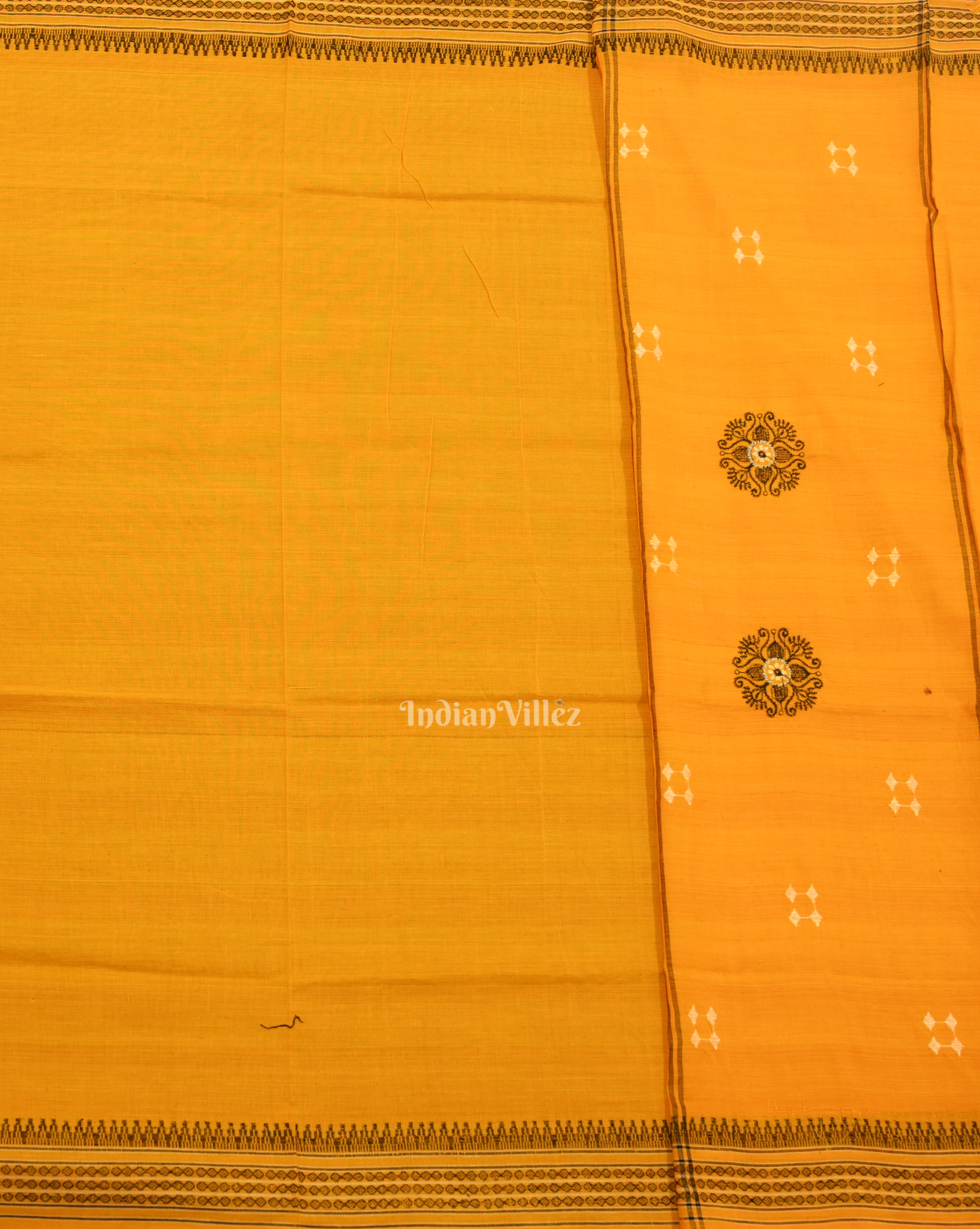 IndianVillèz Black yellow Sambalpuri Bomkai Cotton Dress set with Dupatta - view 3