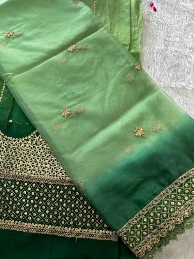 Idaho-o Green paradise unstitched suit #029