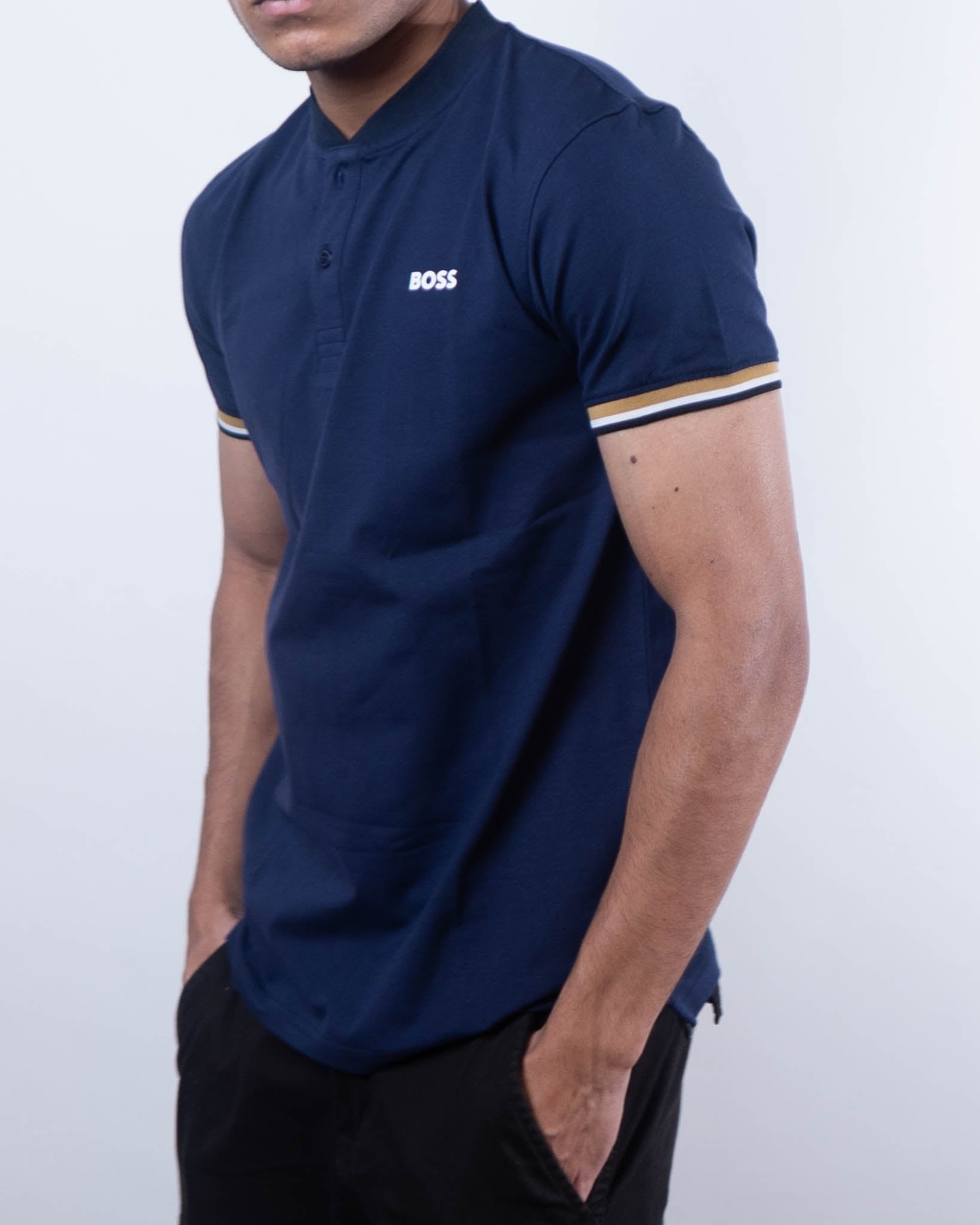 Hugo Boss x Matteo Berrettini Slim-Fit Stripes Polo T-Shirt - view 3