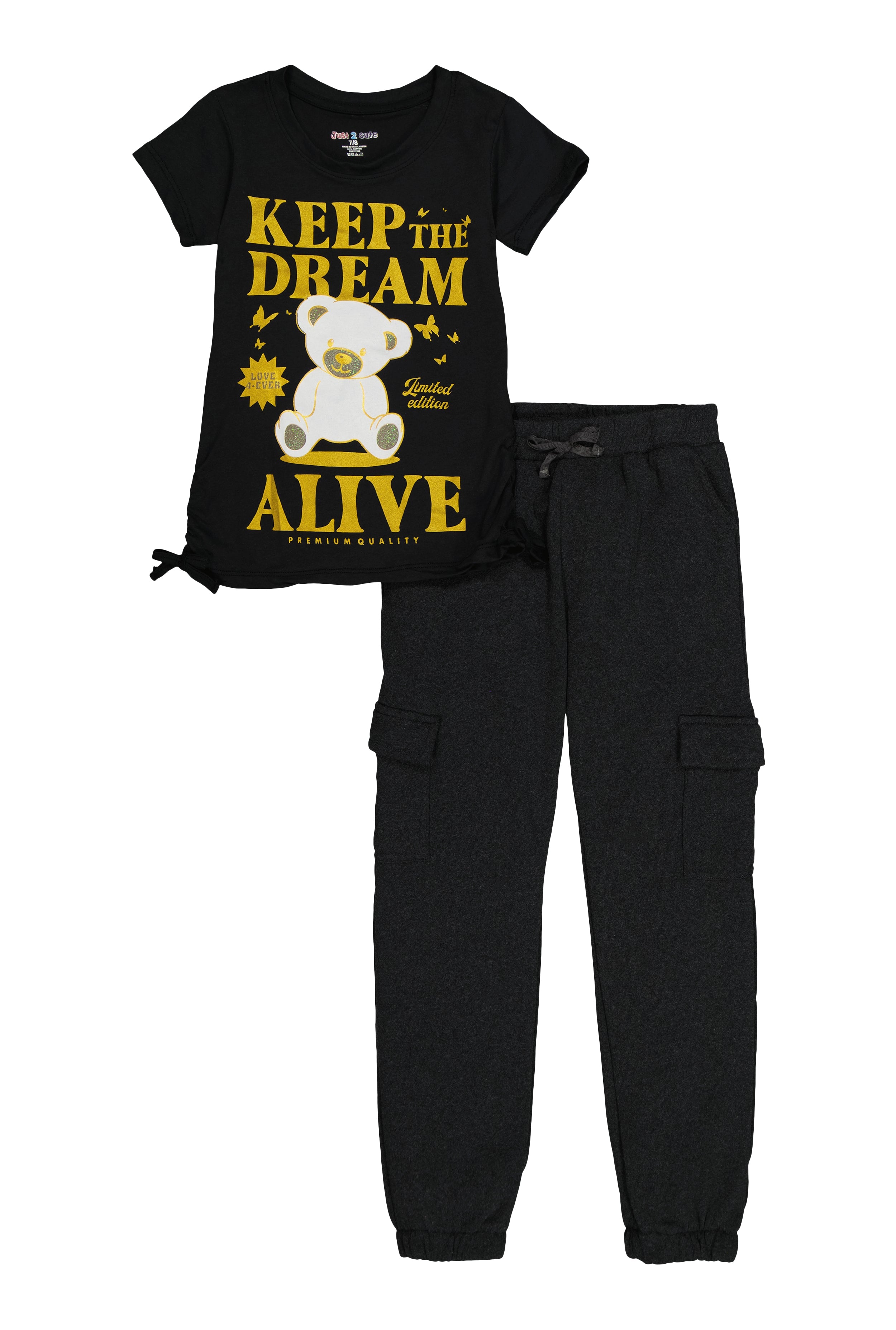 Rainbow Shops Girls Keep The Dream Tee and Cargo Sweatpants