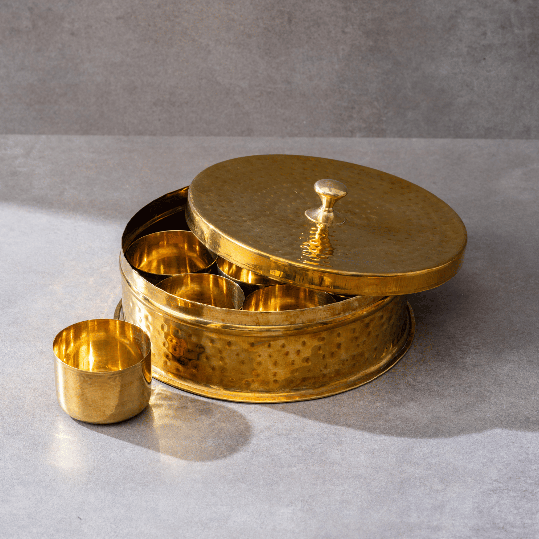 P-TAL Brass Masala Daani / Spice Box