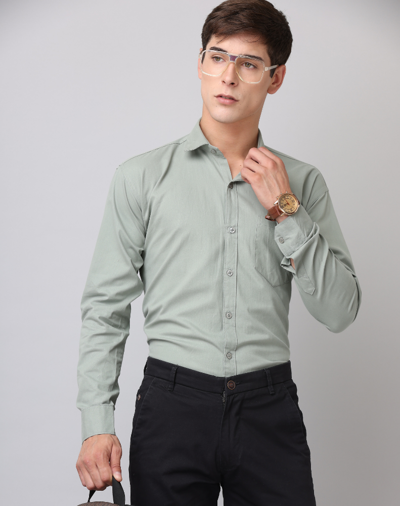 BlackTree Frankshirt Pista Solid Tailored Fit Cotton Casual Shirt for Man