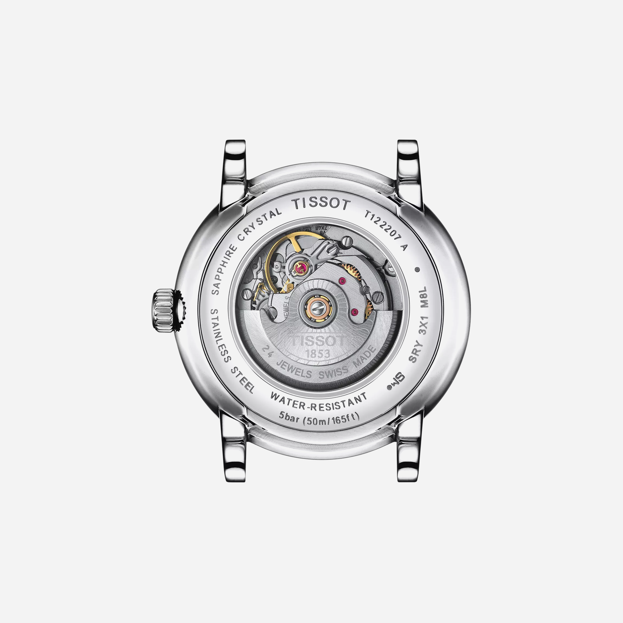 Tissot Carson Premium Automatic Lady Silver Dial Black Leather Strap 30mm - view 2
