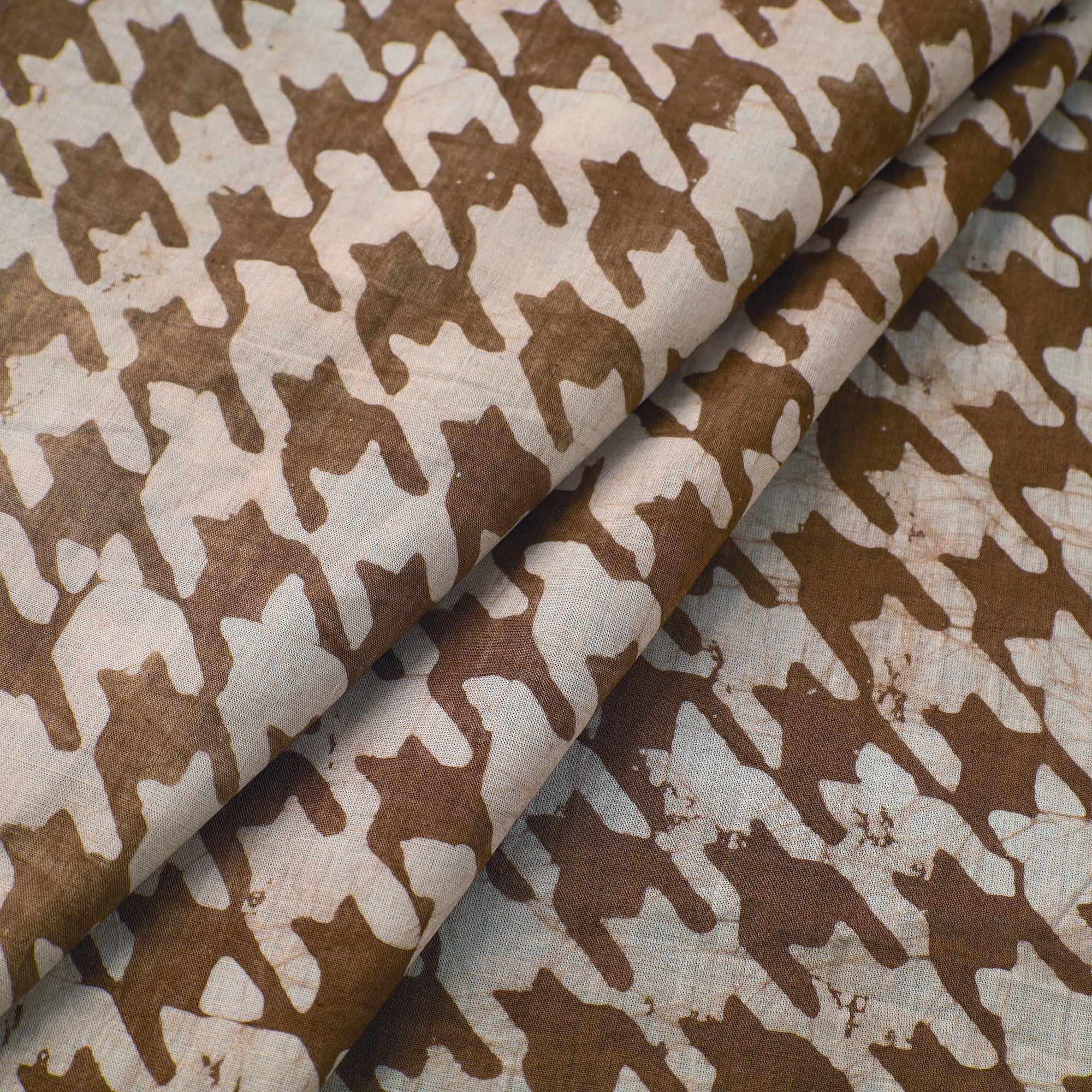 KACHCHH JI CHHAAP Brown - Hand Printed Cotton Batik Fabric 12 - view 2