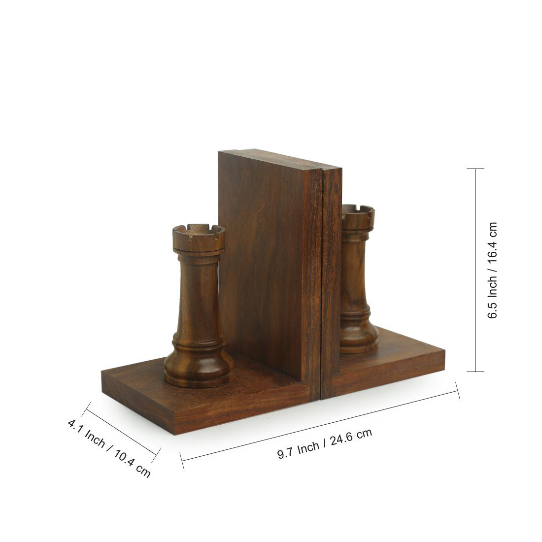EXCLUSIVELANE 'Chess Rook' Hand Carved Book Sheesham Bookend - view 5