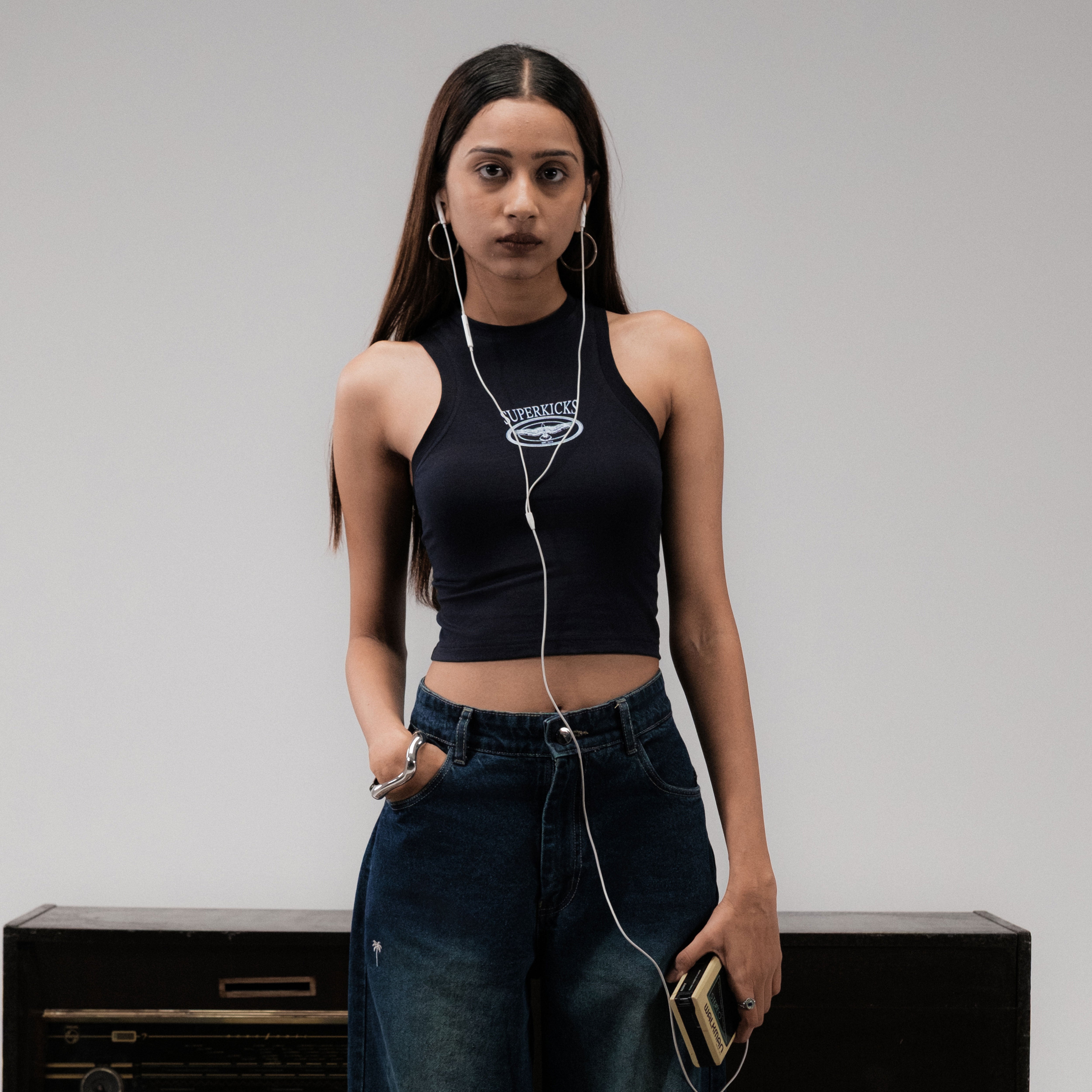 Superkicks | Crop Top { Navy Blue - view 3