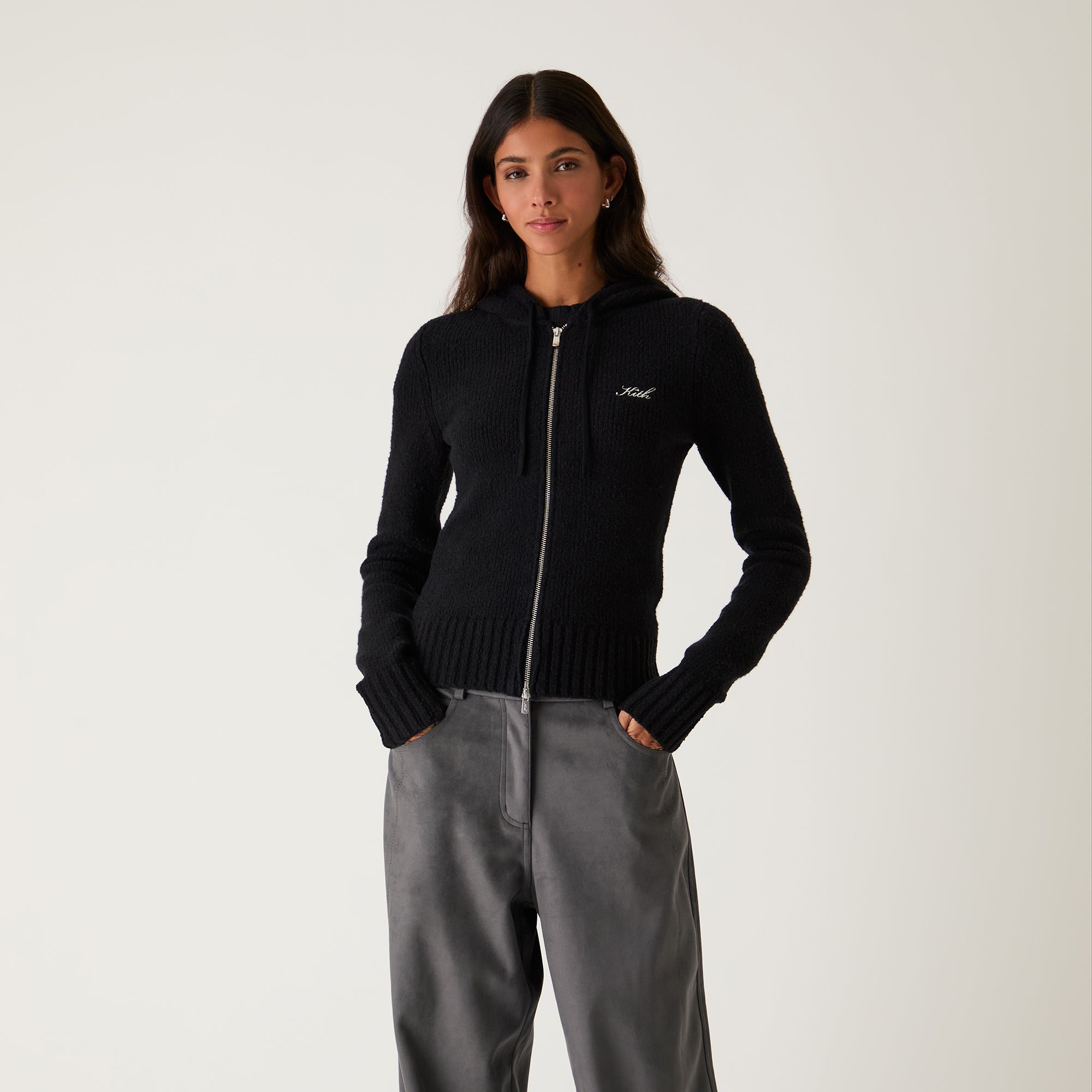 Kith Women Faryn Hooded Zip Sweater - Black - view 2