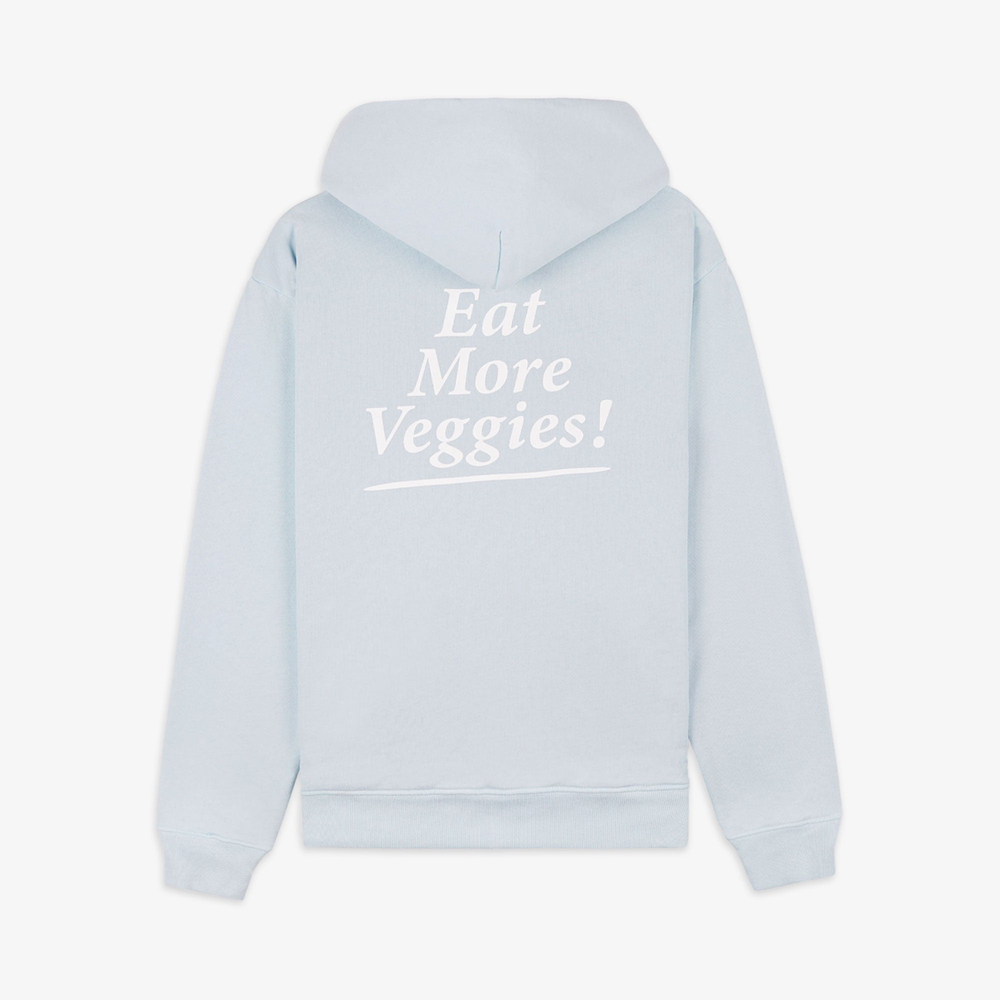 Sporty & Rich | Eat More Veggies Hoodie { Baby Blue/white - view 2