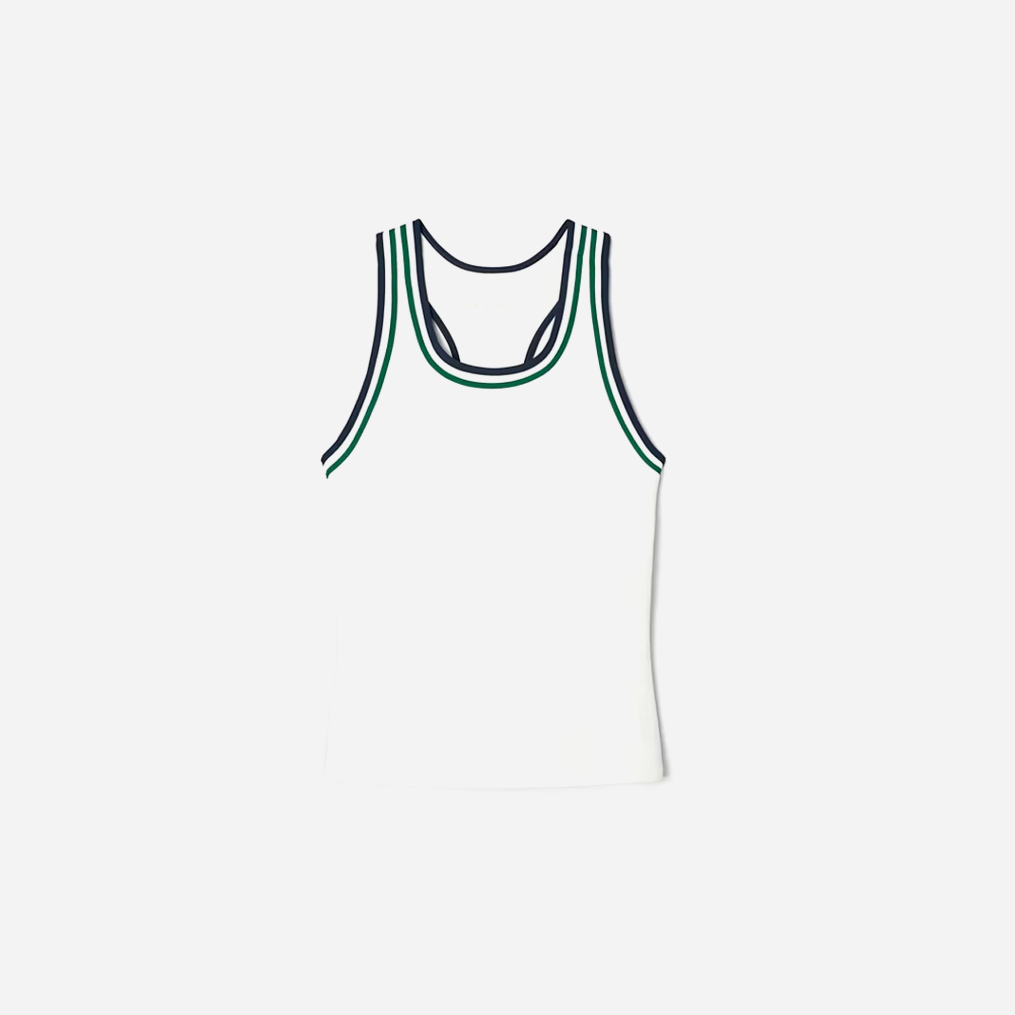 Tory Burch Performance Jersey Racerback Tennis Tank Snow White Evergreen