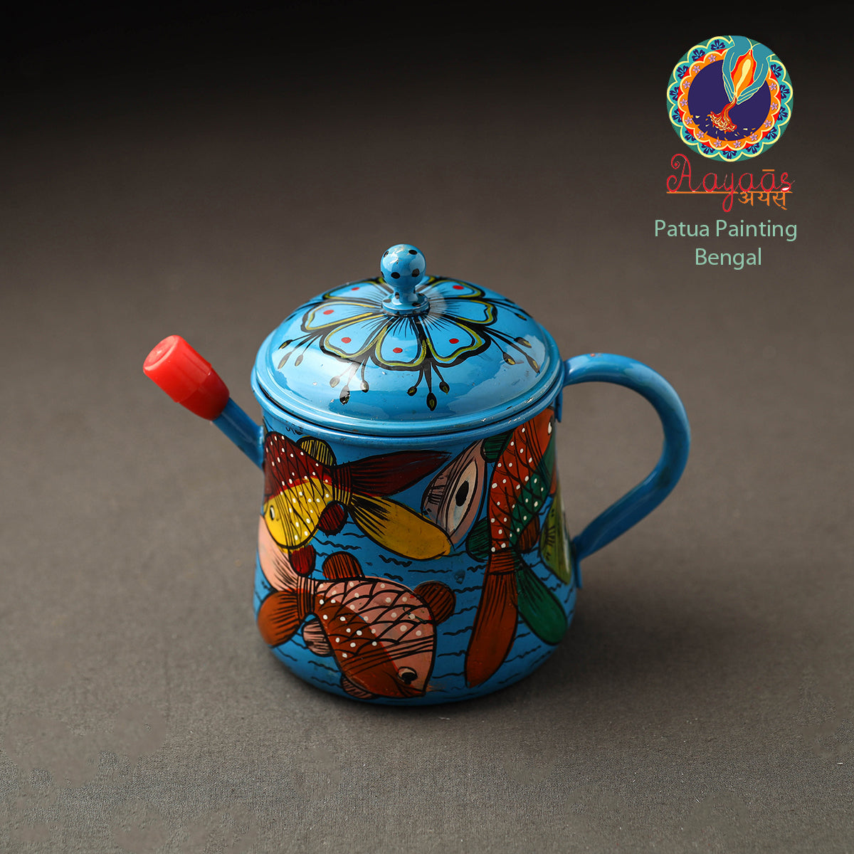 AAYAAS Bengal Patua Handpainted Stainless Steel Oil Dispenser 24