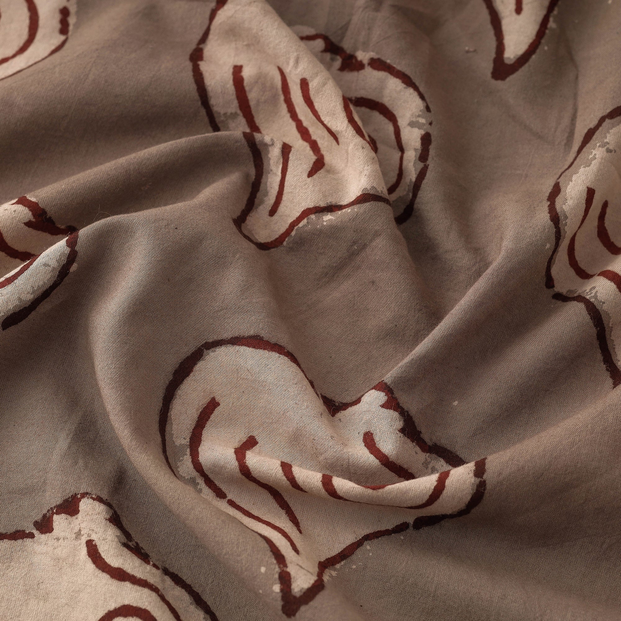 BINDAAS UNLIMITED Brown - Bindaas Block Printed Natural Dyed Cotton Fabric - view 2