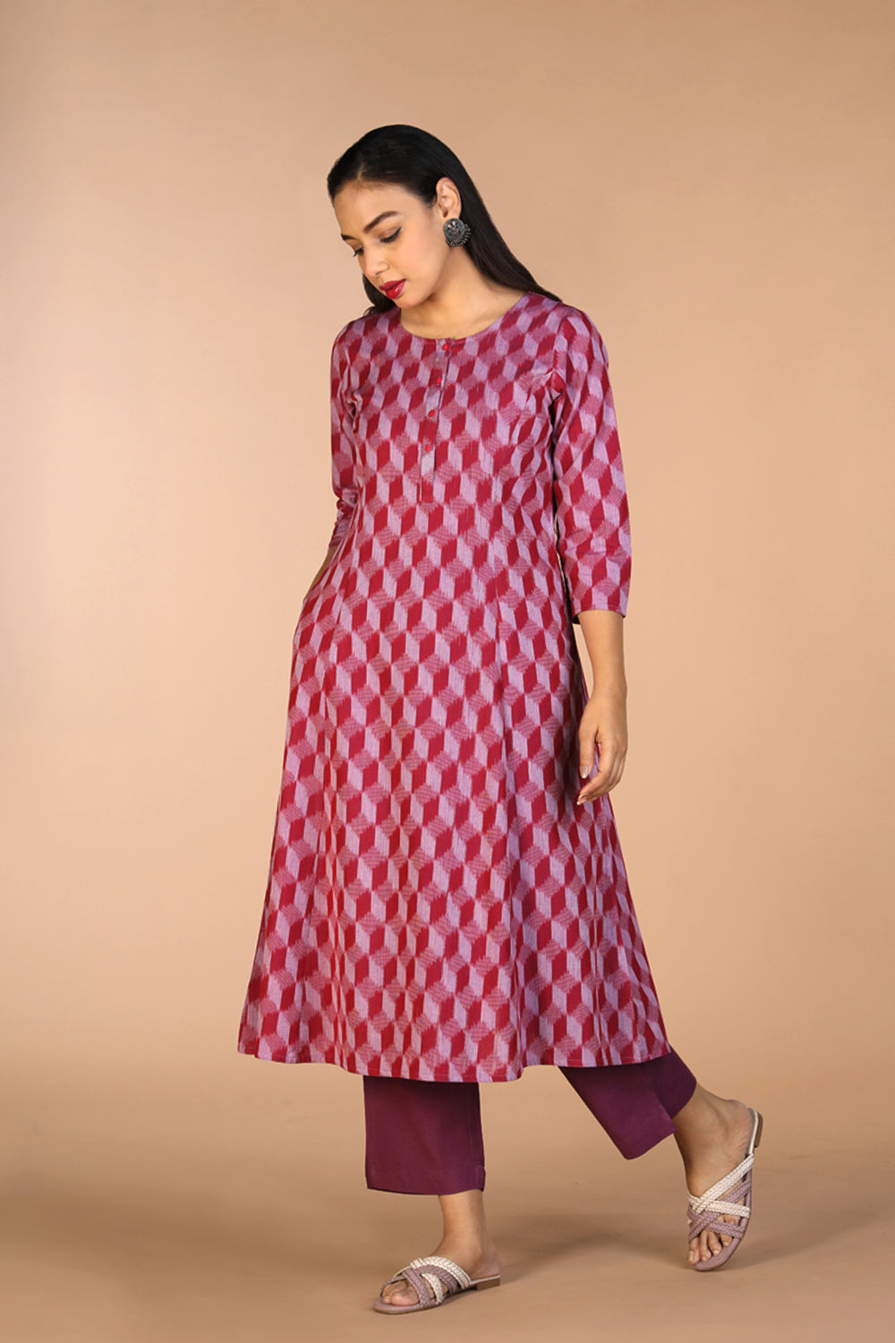 Kalanjali Ethnics Handwoven cotton Pochampally Ikat kurta - view 9