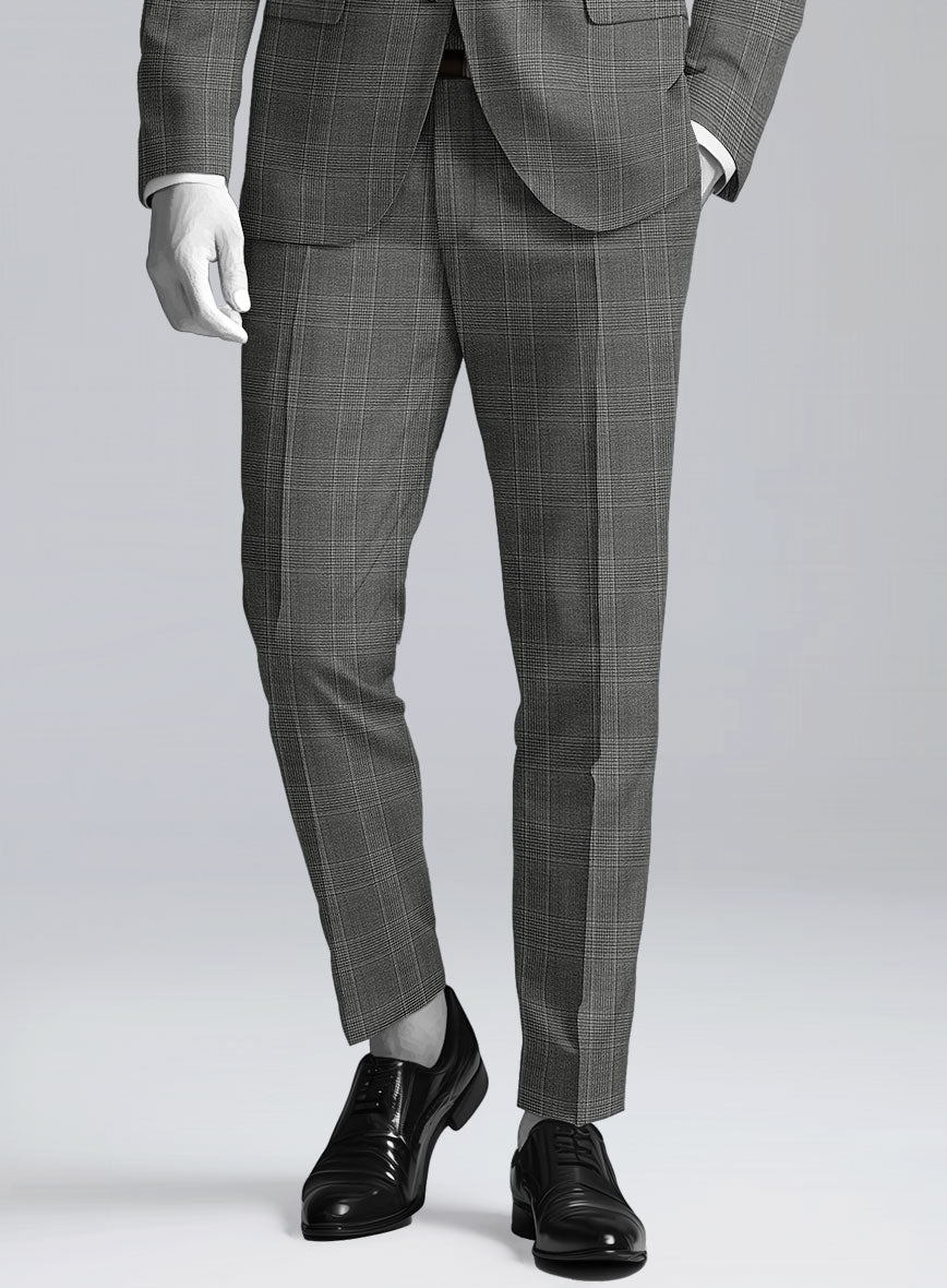 StudioSuits Napolean Porter Prince Of Wales Gray Wool Pants - view 2