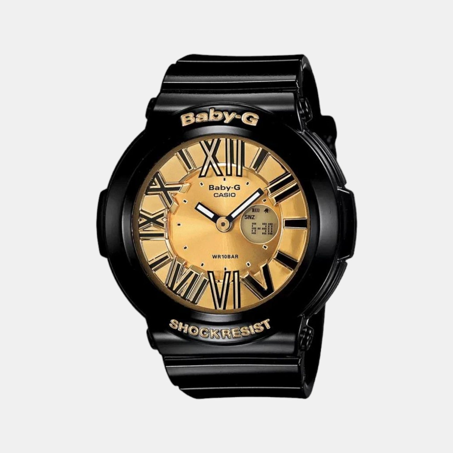 Casio Baby-G Women Quartz Black Dial Analog-Digital Leather Watch B143