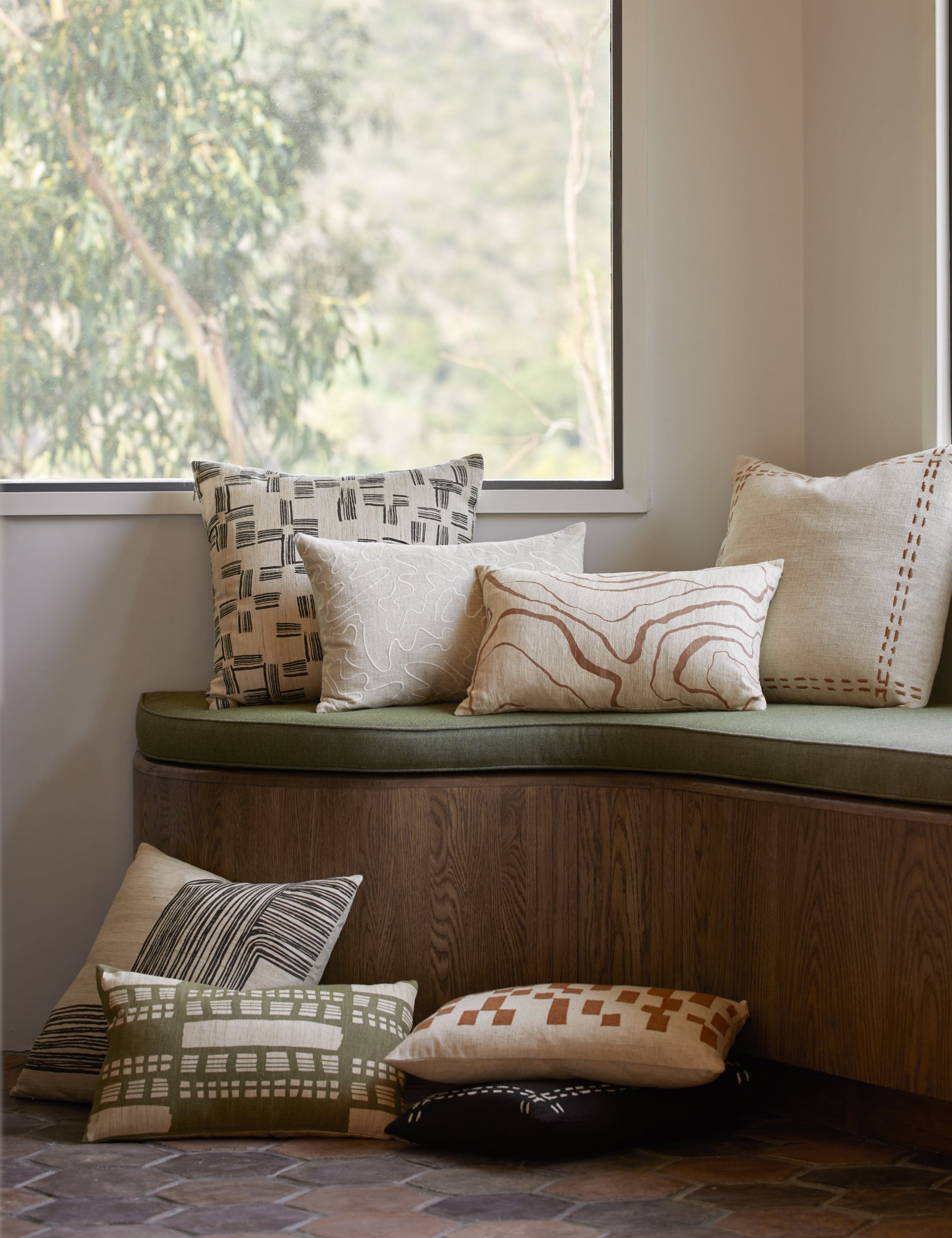 Lulu and Georgia Striations Silk Pillow by Élan Byrd - view 2
