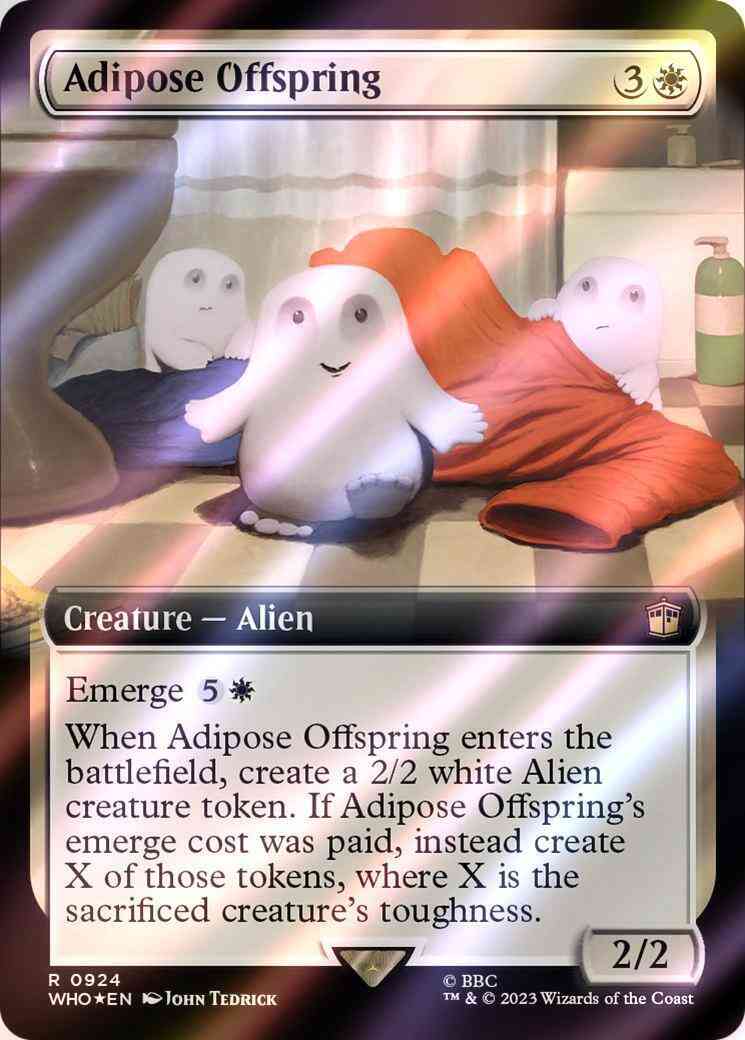 Adipose offspring 924 – Magic Adipose Offspring [924] [Extended Art] [Universes Beyond: Doctor Who] [Surge Foil]